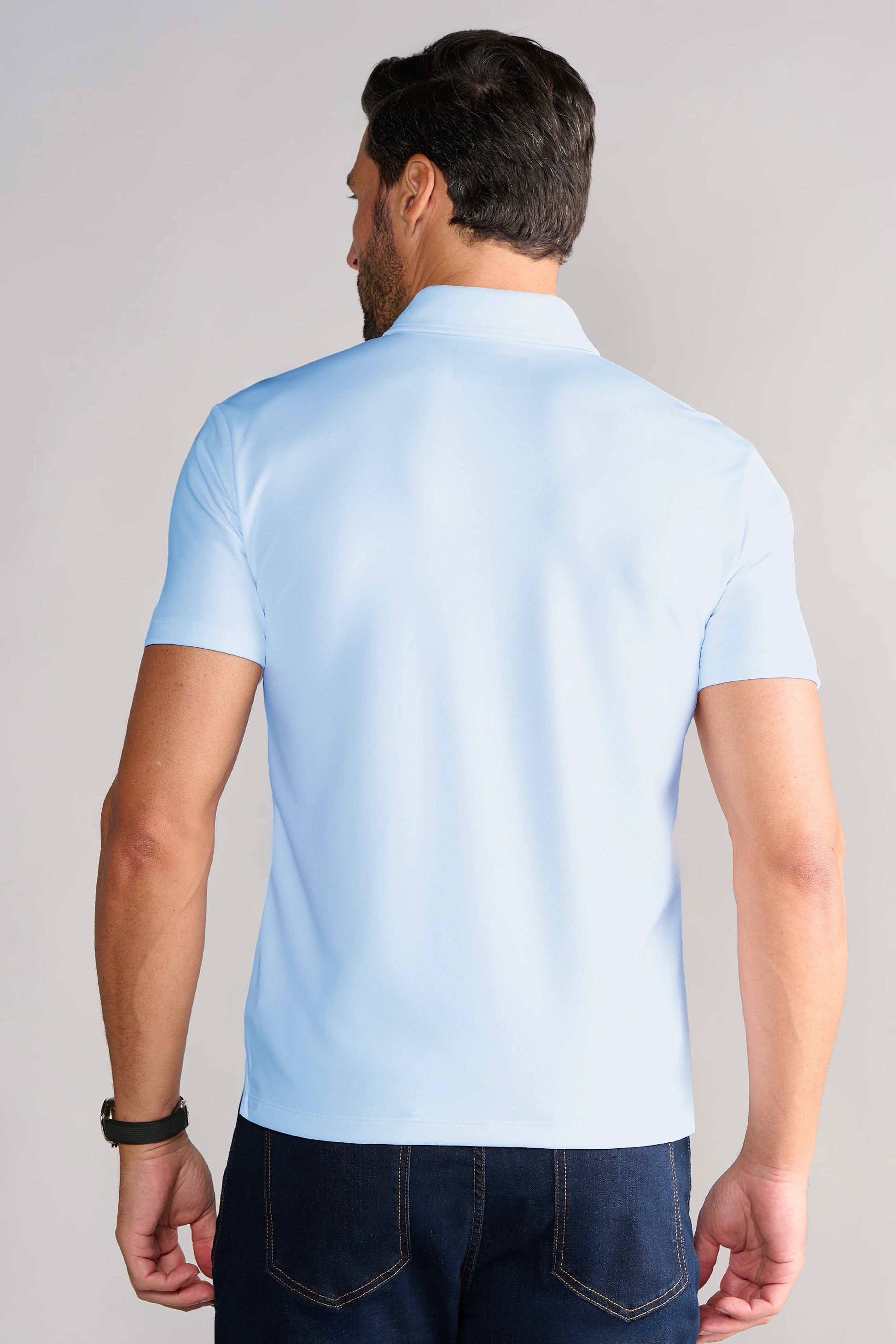 Short Sleeve Polo Solid // Powder Blue