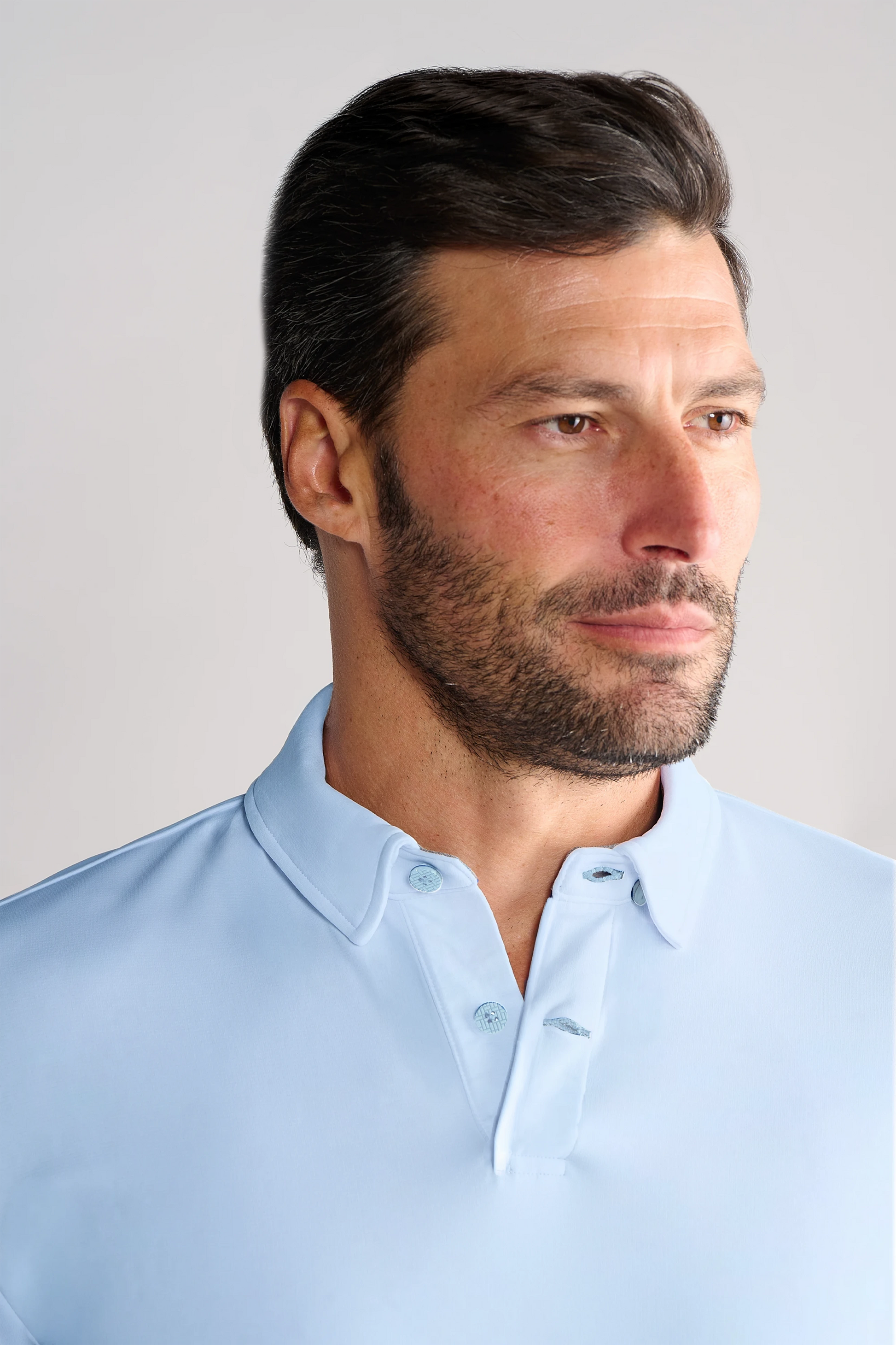 Short Sleeve Polo Solid // Powder Blue