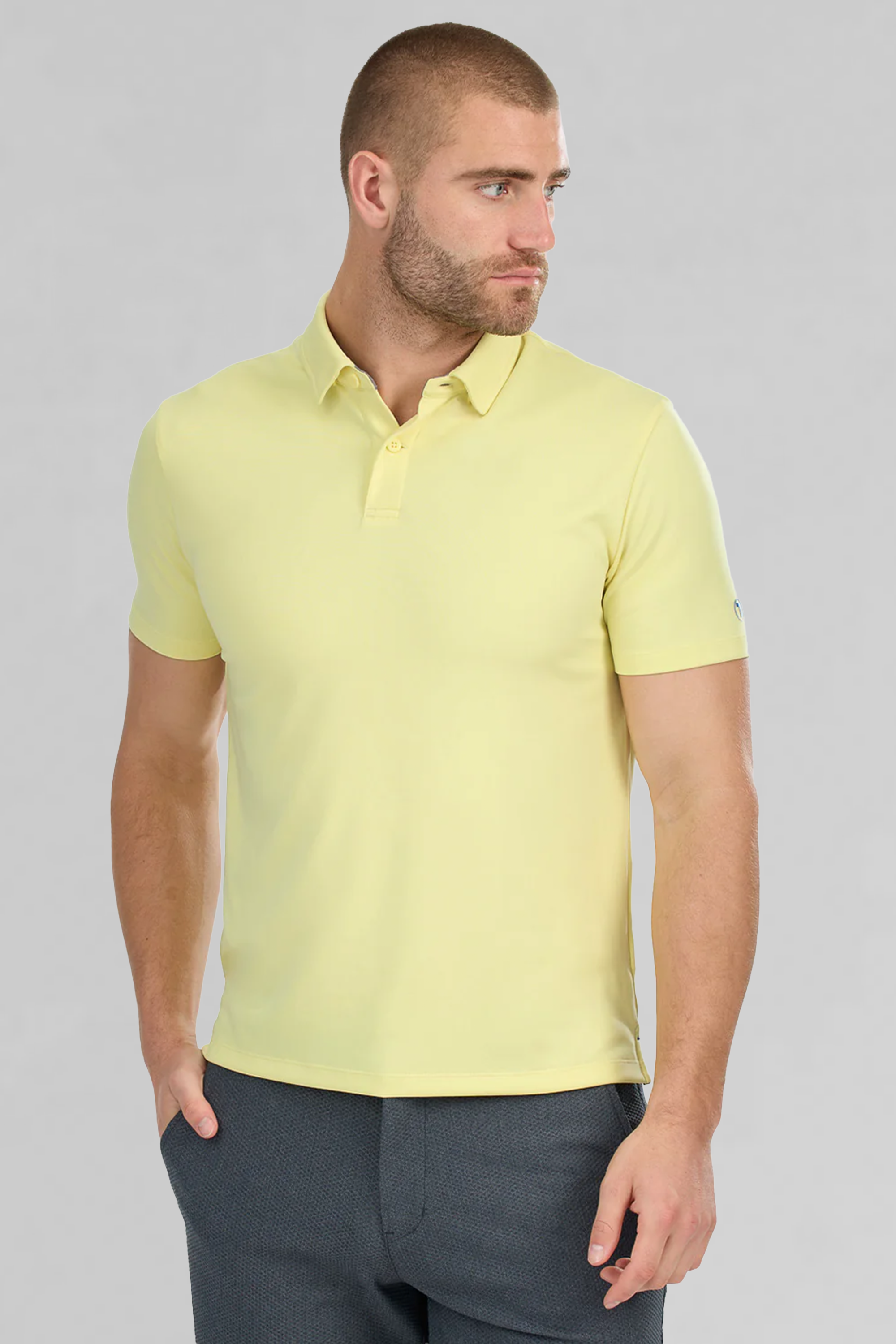 Short Sleeve Polo Solid // Yellow