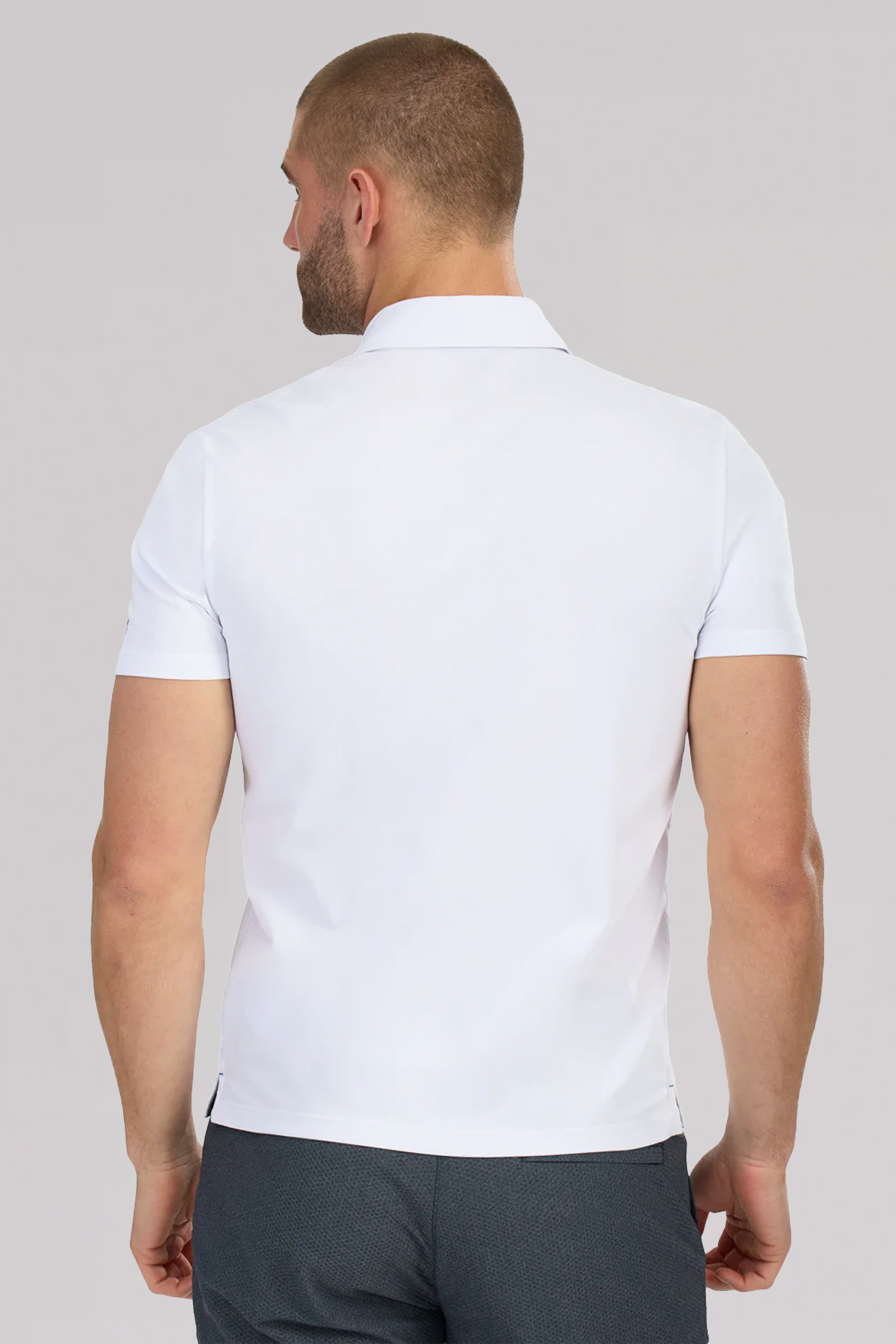 Slim Fit Pique Polo Contrast // White Blue