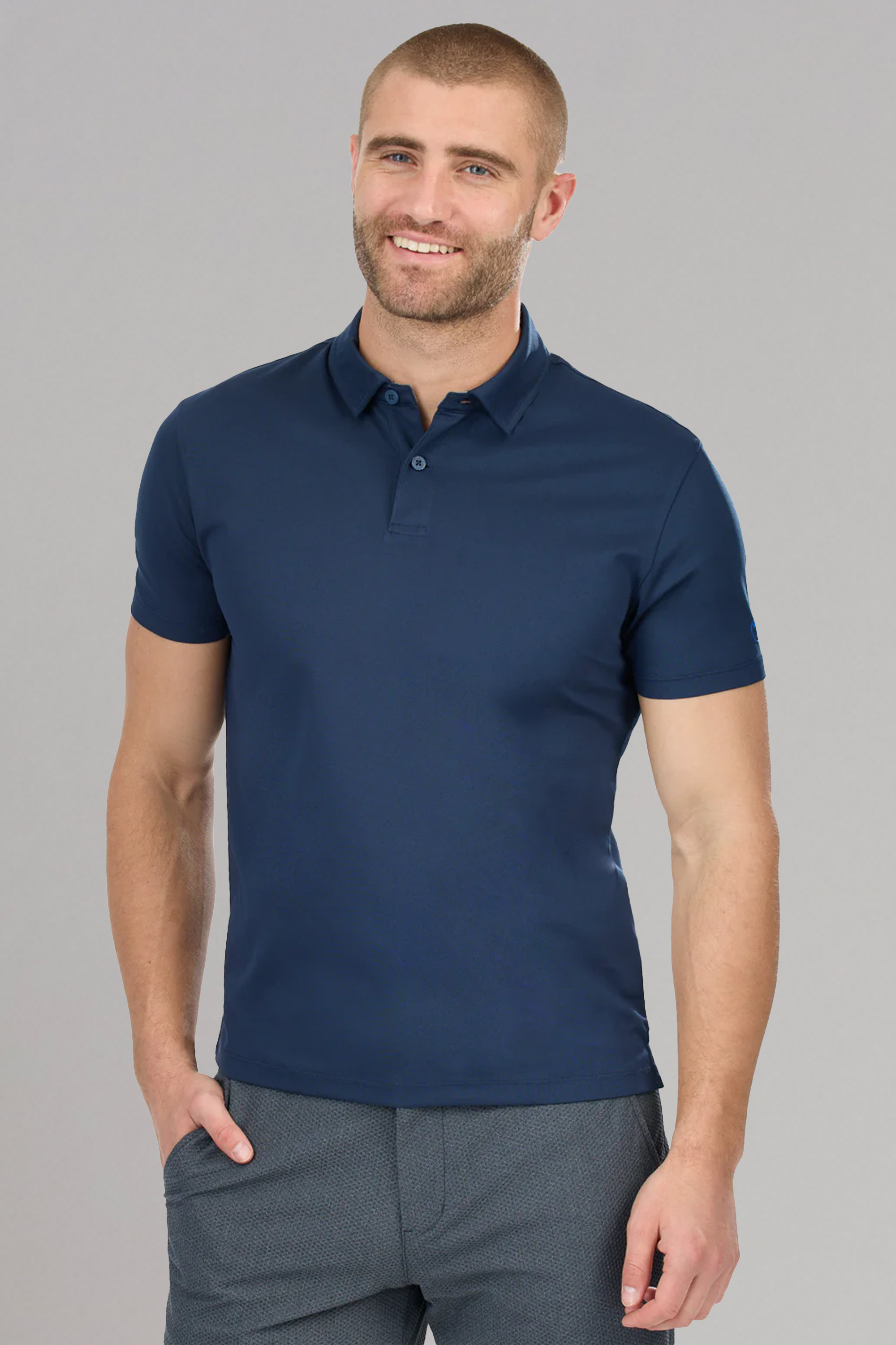 Slim Fit Pique Polo Solid // Navy