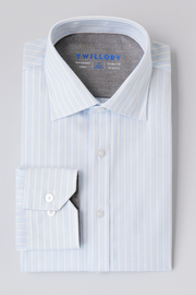 Leader Non-Iron Stripe // Dashed Blue