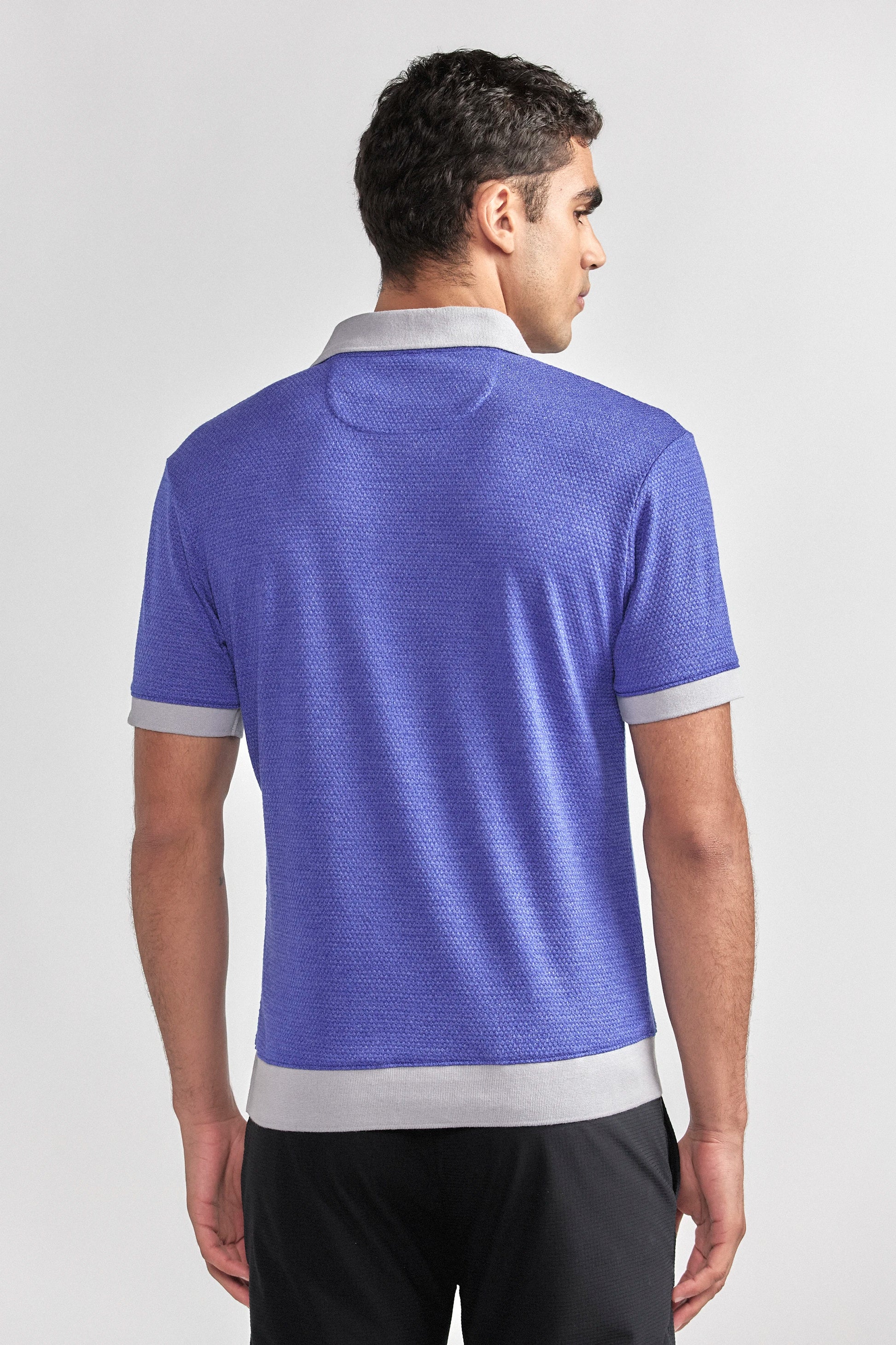 Short Sleeve Sweater Polo Contrast | Cobalt