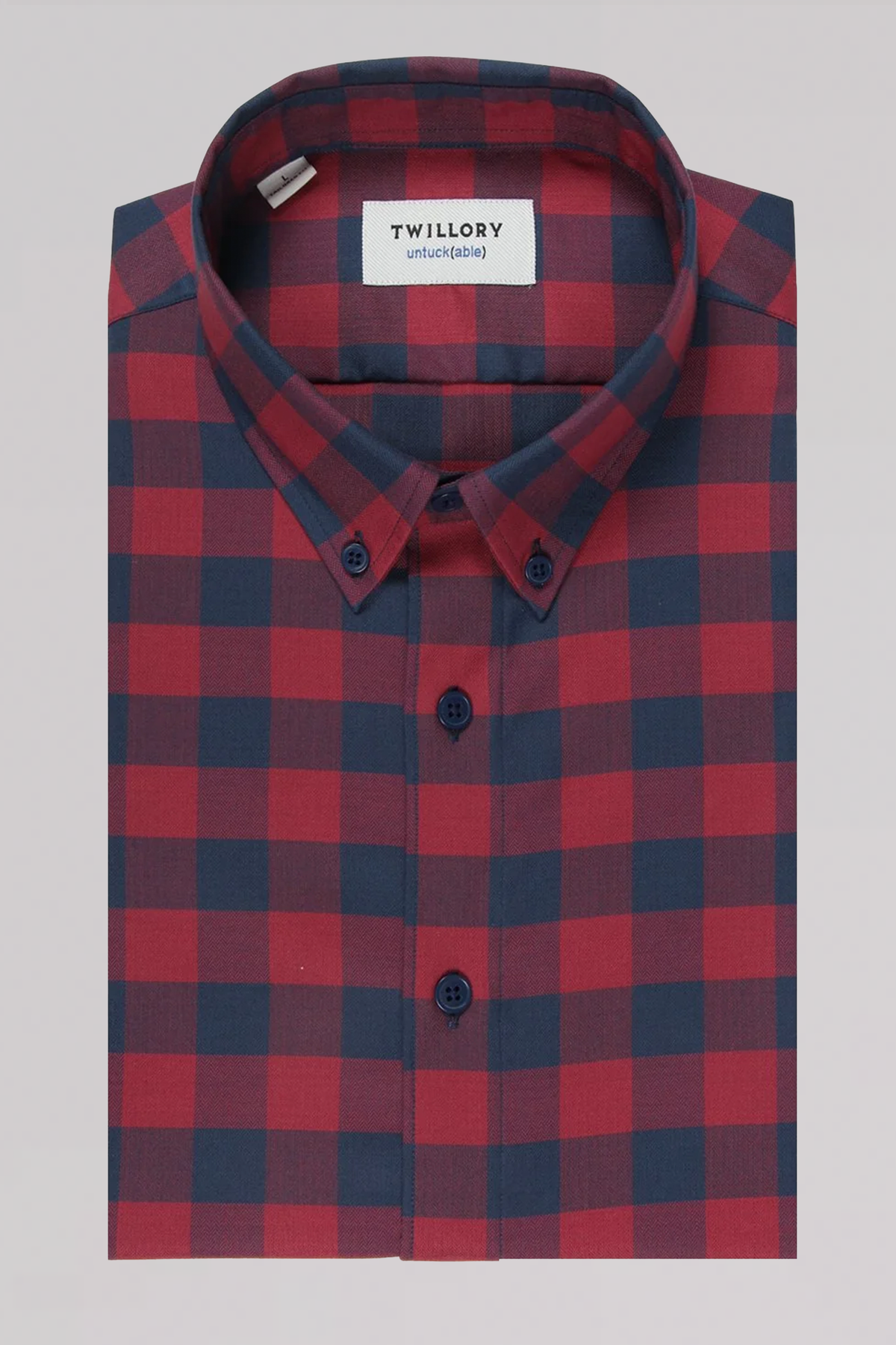 Men's Red & Blue Gingham Shirt (Untuckable Button Down Dress Shirt) –  Twillory