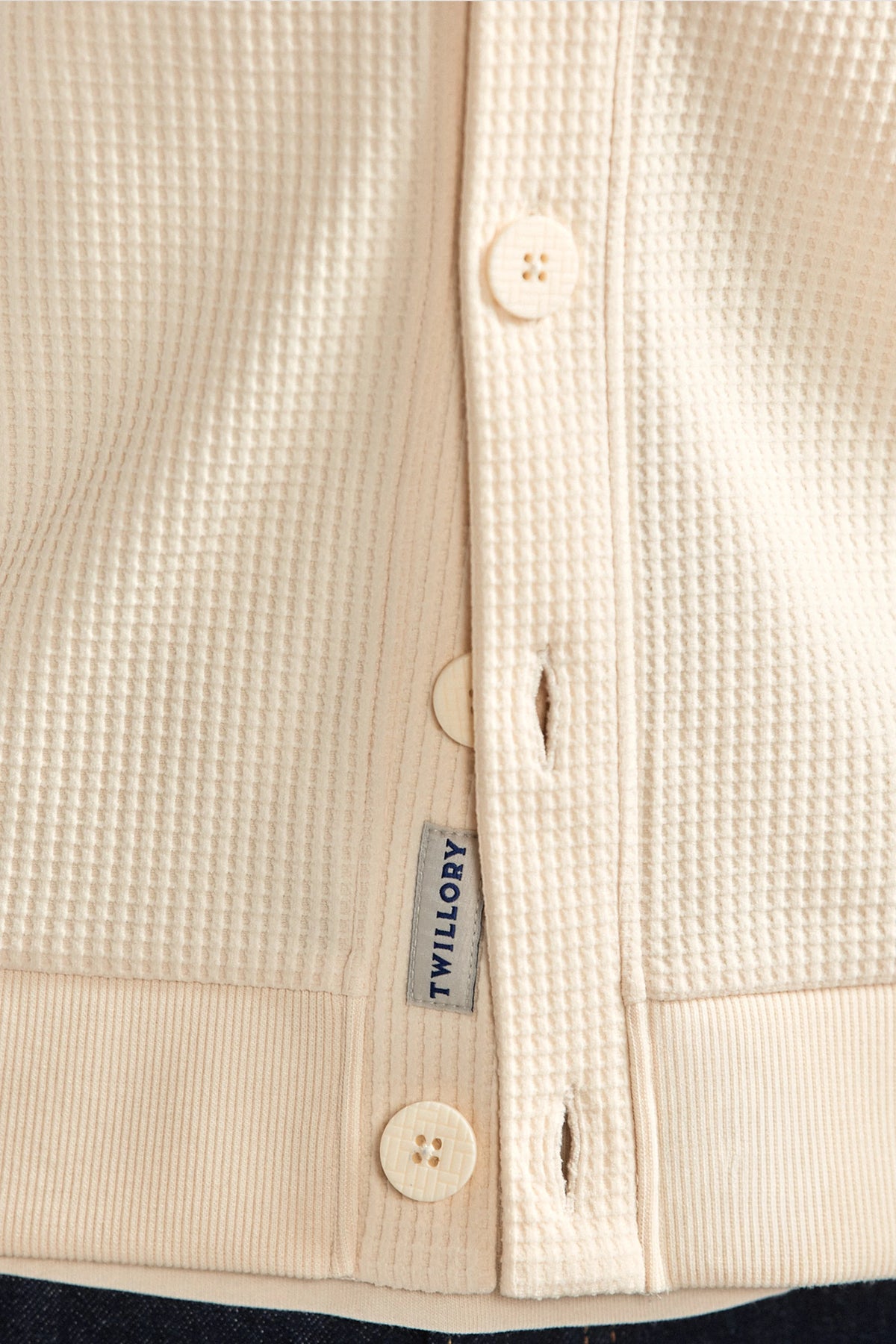 Waffle-Knit Cardigan | Ivory, view 4 of 5
