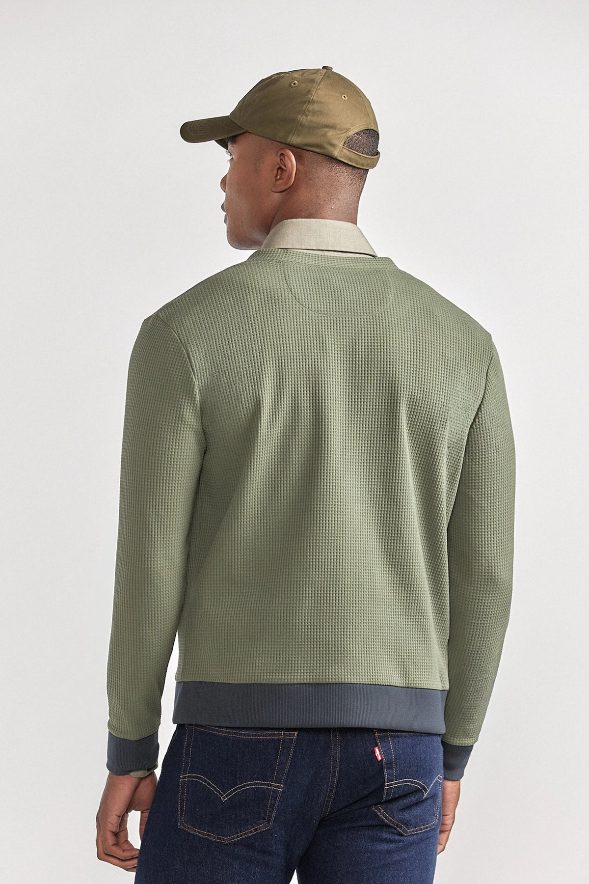 Waffle-Knit Cardigan | Forest, view 5 of 5