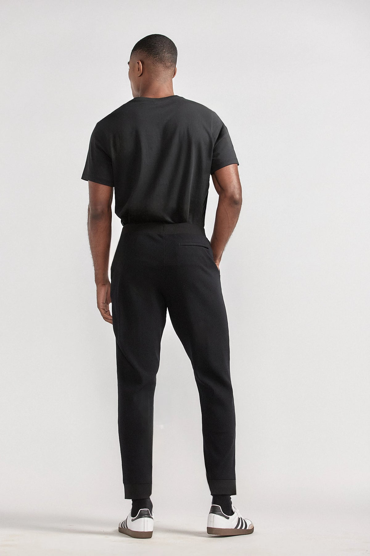 Waffle-Knit Jogger | Black, view 3 of 5