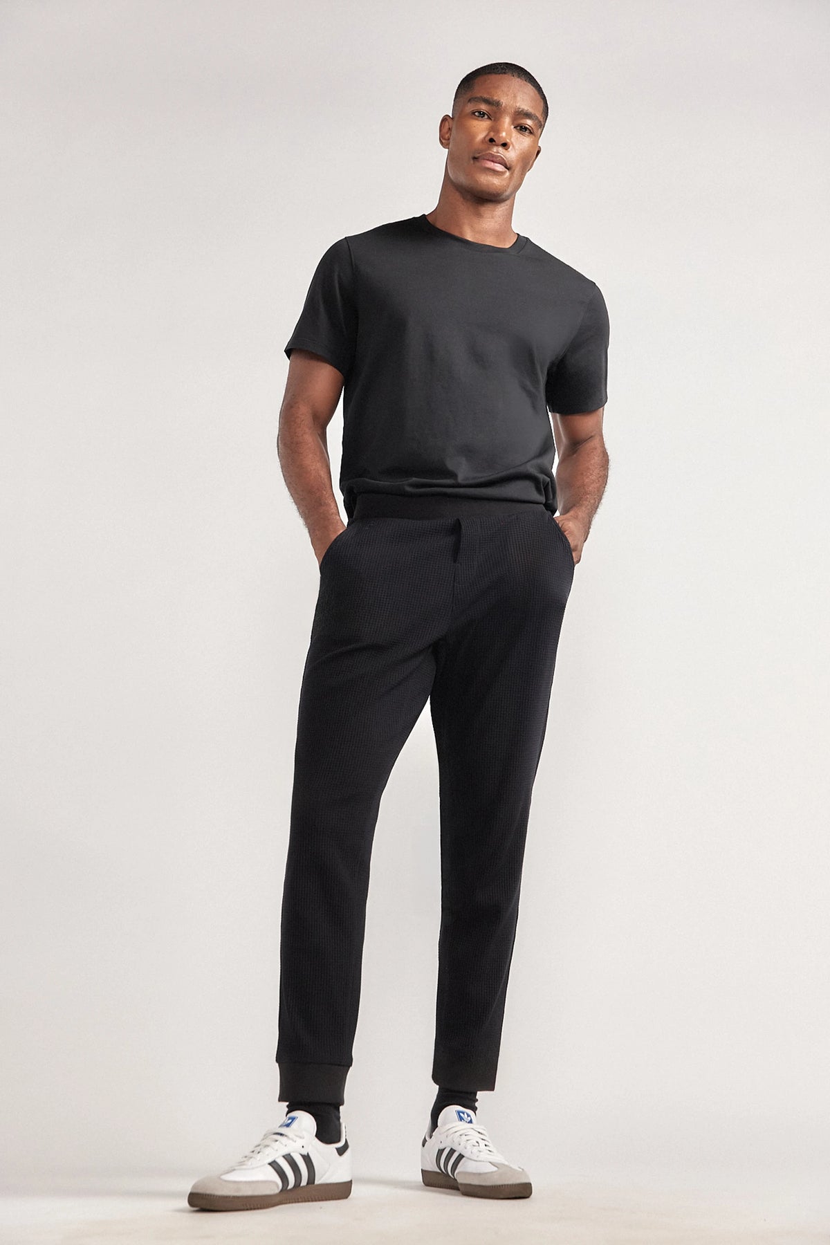 Waffle-Knit Jogger | Black, view 1 of 5