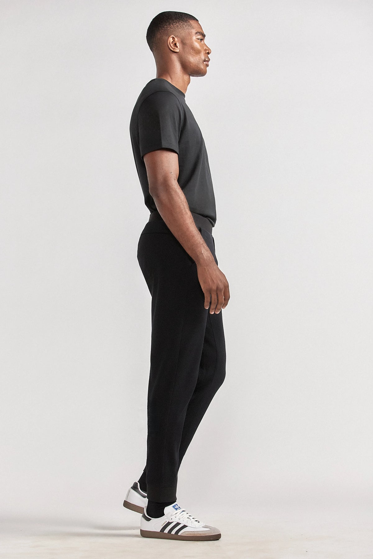 Waffle-Knit Jogger | Black, view 5 of 5