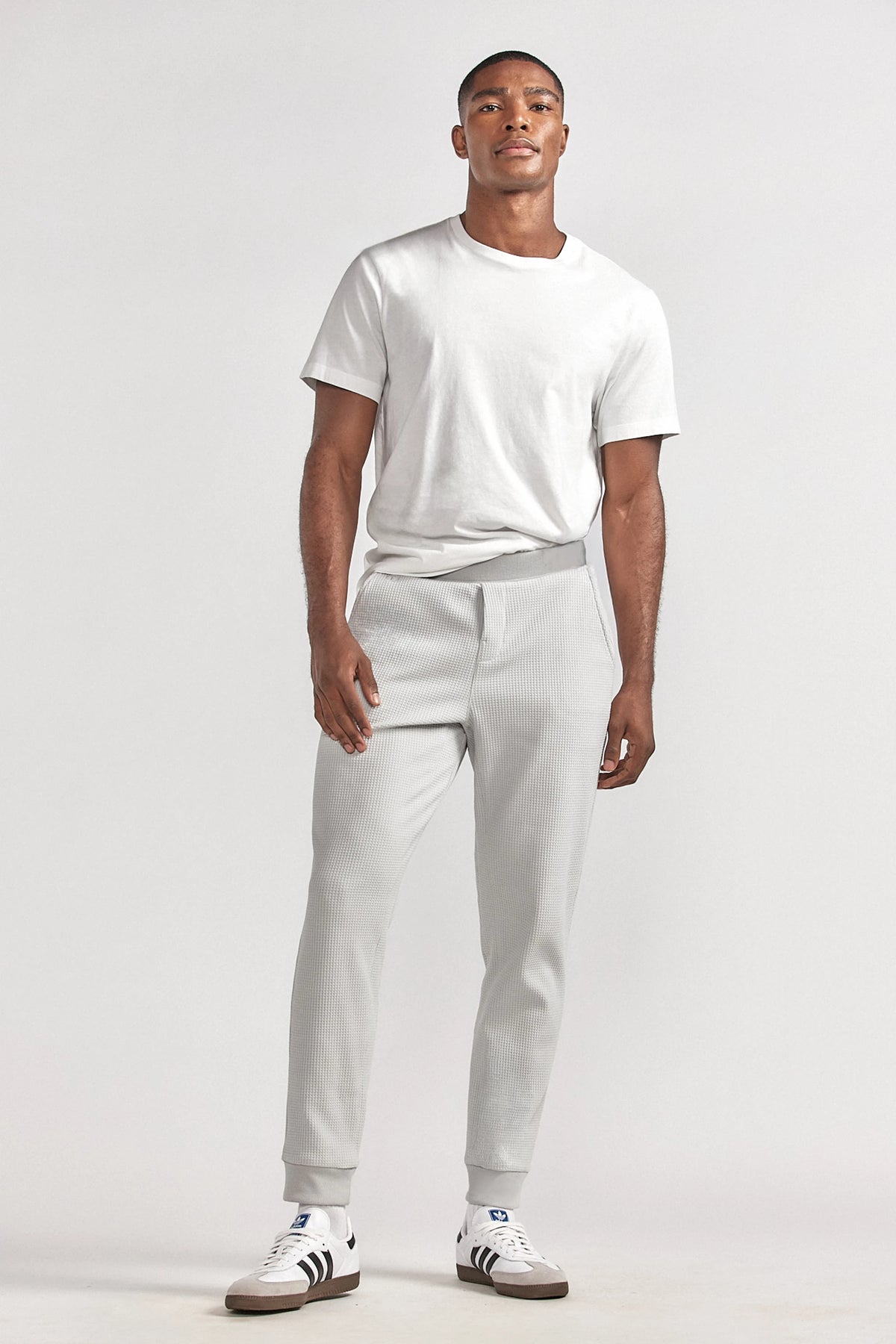 Waffle-Knit Jogger | Light Grey, view 2 of 5