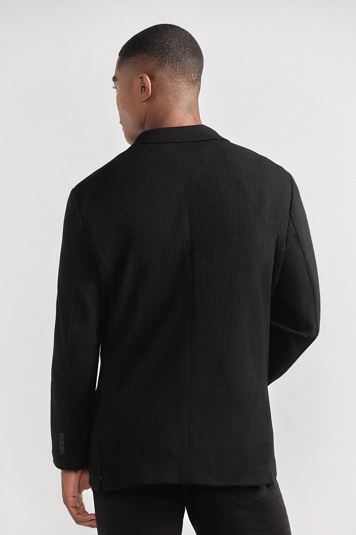 Waffle-Knit Blazer // Black, view 6 of 6