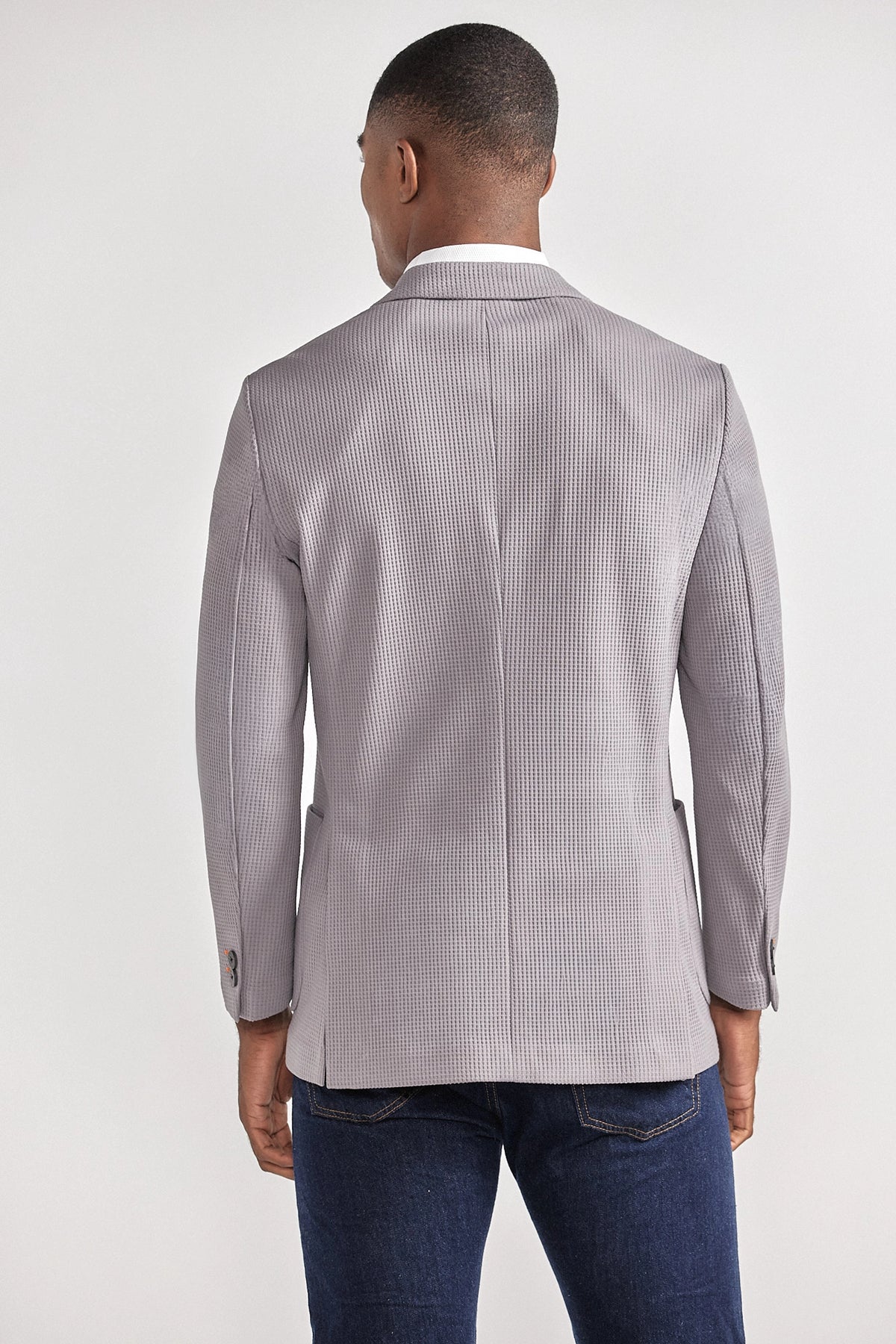 Waffle-Knit Blazer // Grey, view 6 of 6