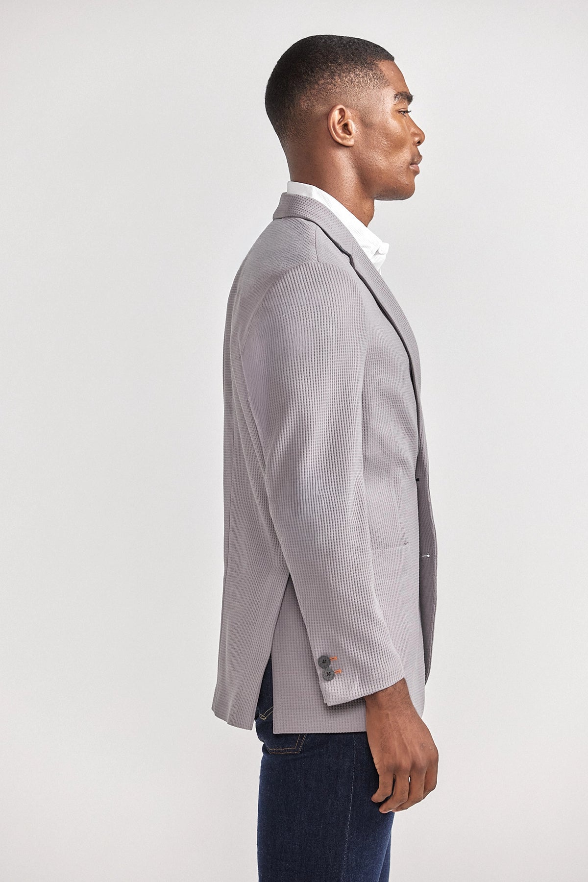 Waffle-Knit Blazer // Grey, view 5 of 6