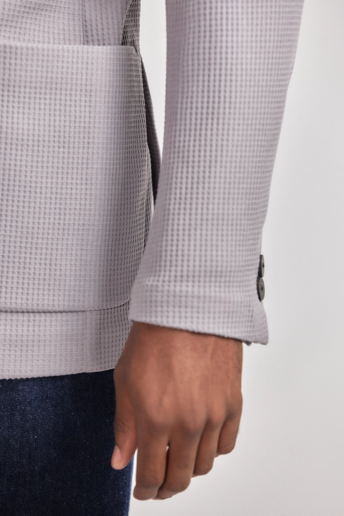 Waffle-Knit Blazer // Grey, view 4 of 6