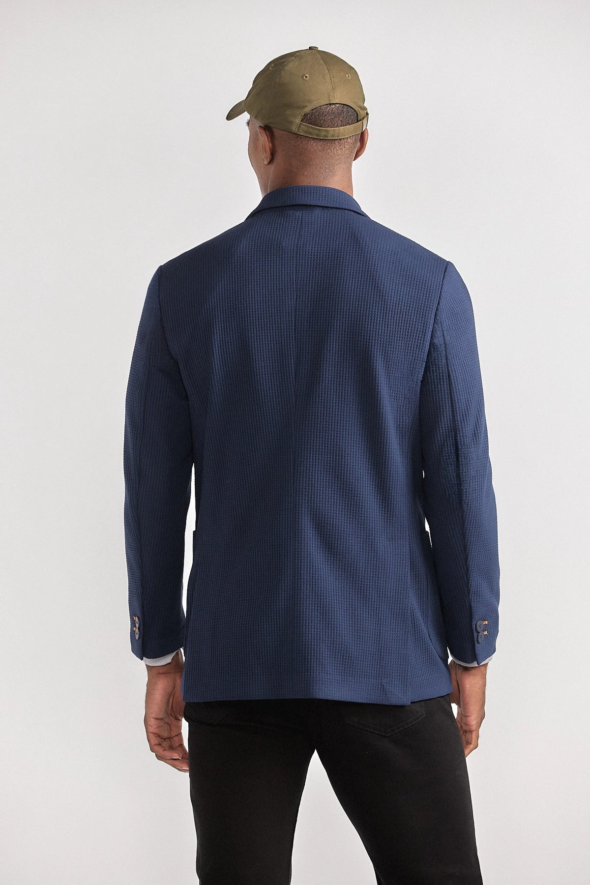 Waffle-Knit Blazer // Navy, view 5 of 5