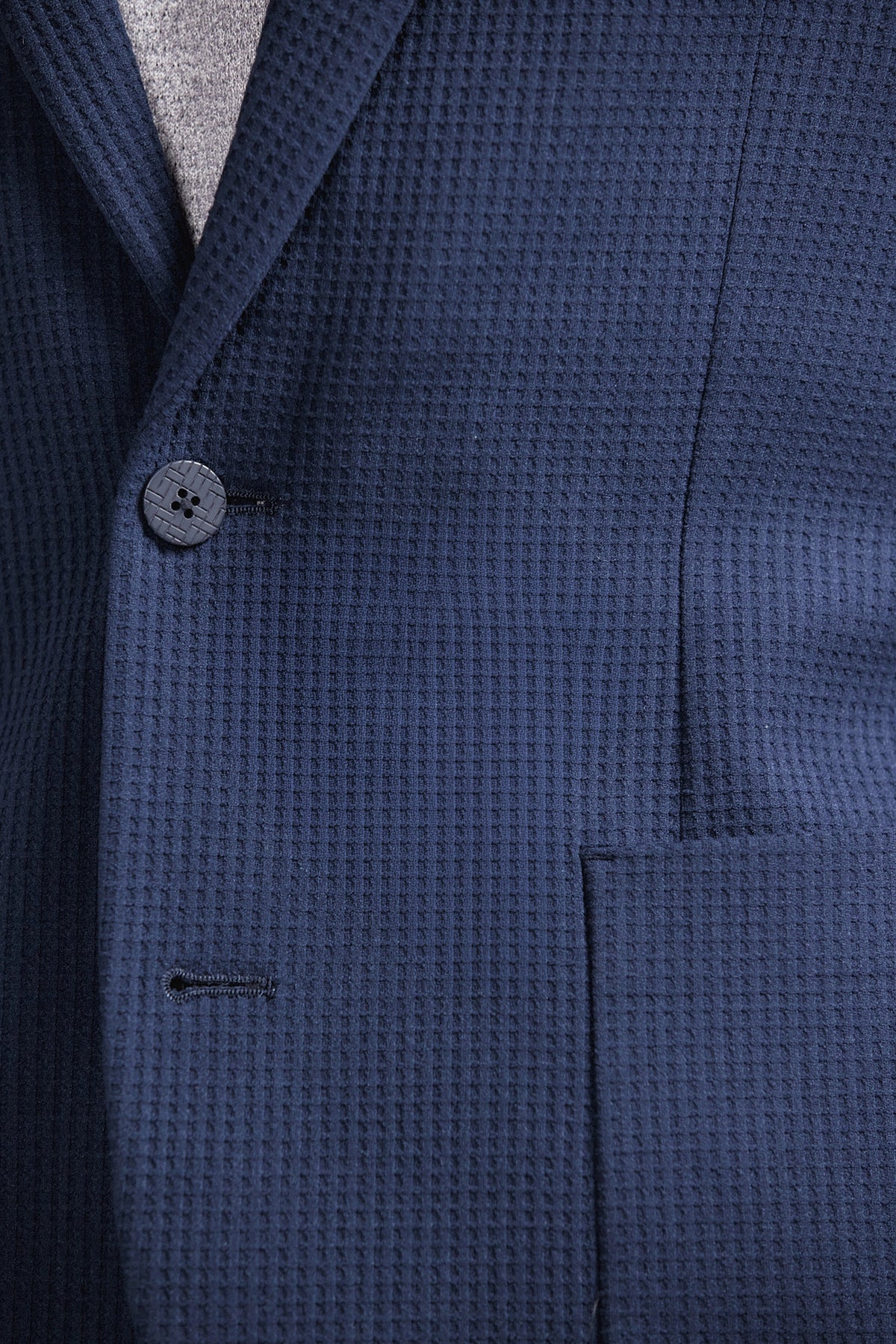 Waffle-Knit Blazer // Navy, view 2 of 5