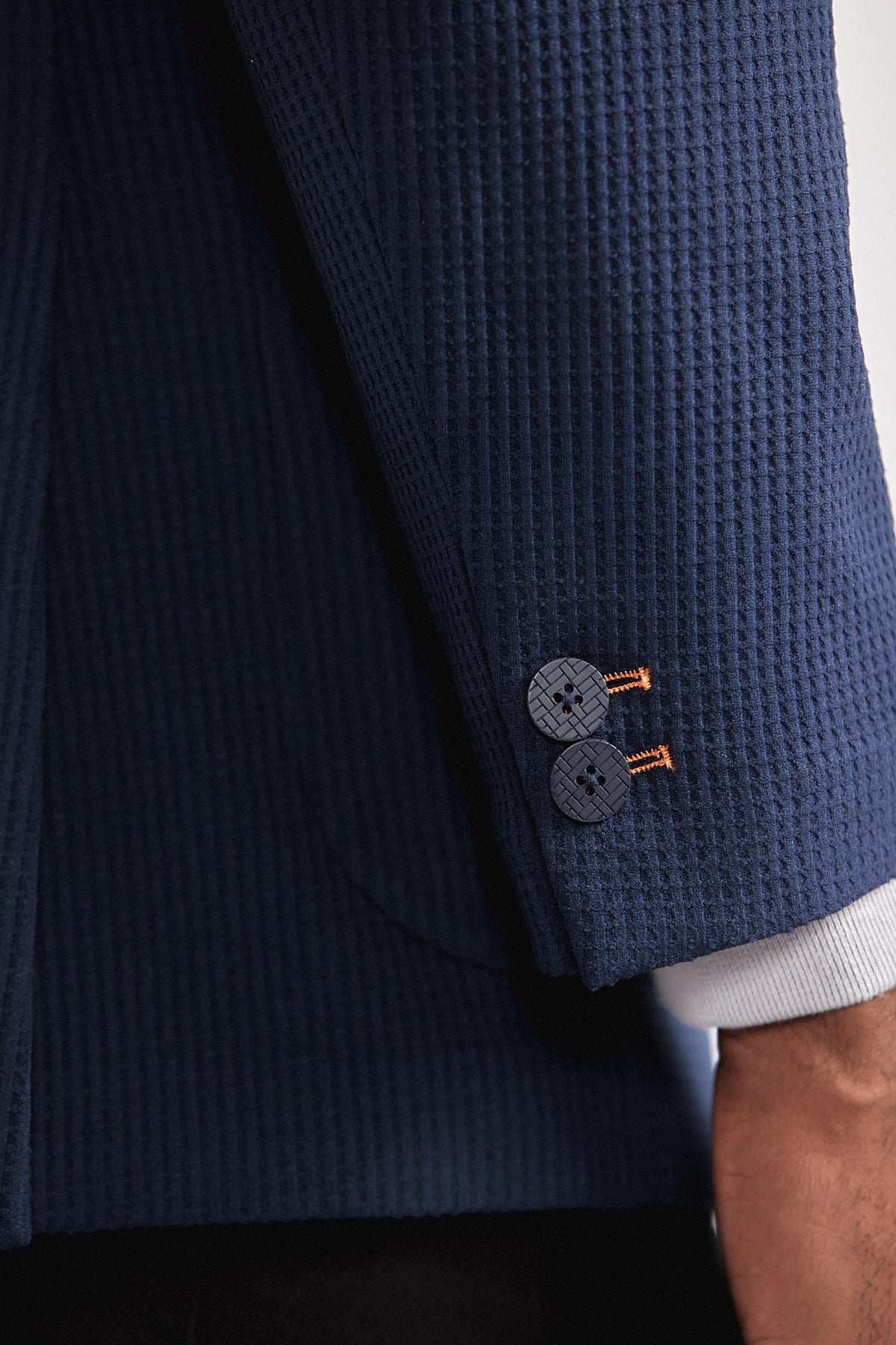 Waffle-Knit Blazer // Navy, view 4 of 5
