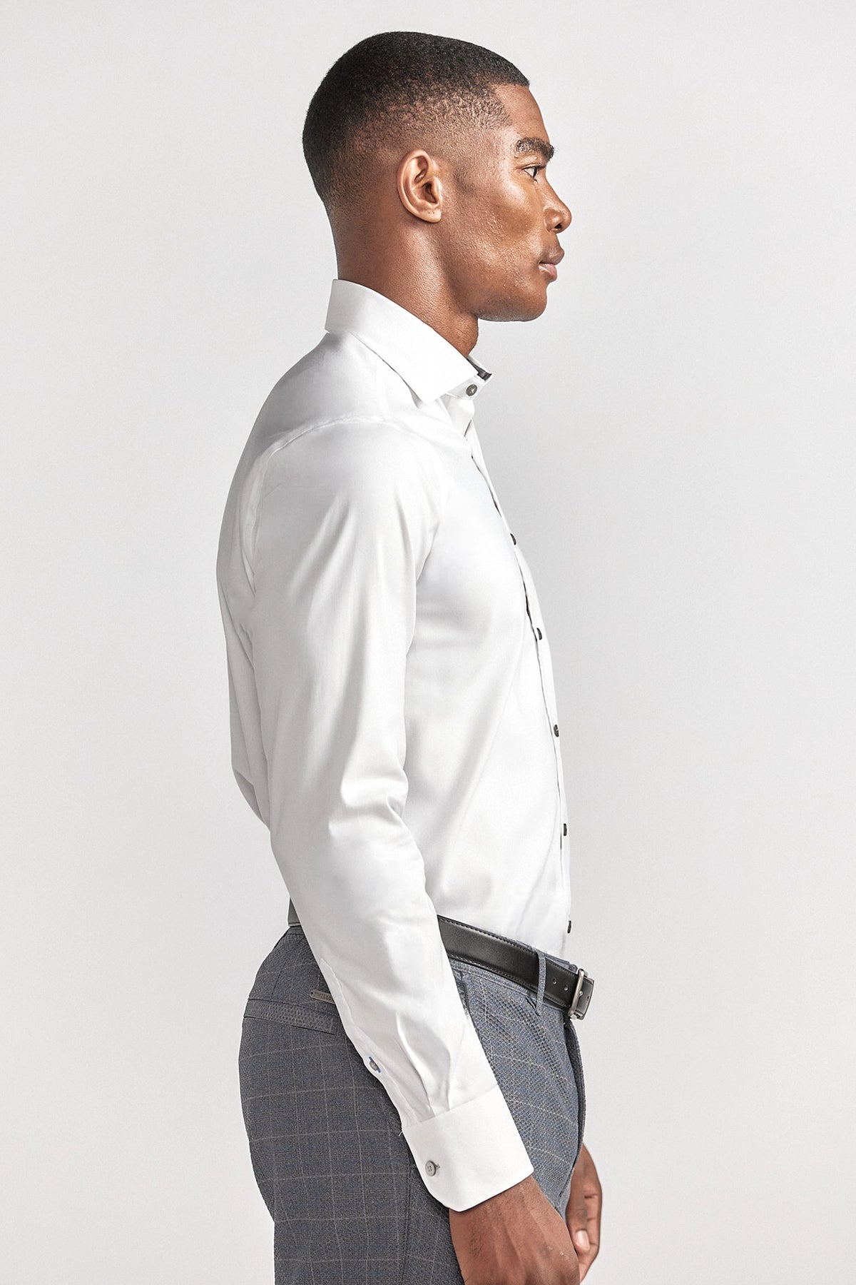 Leader Non-Iron Contrast | Grey Buttons, image 5 of 5