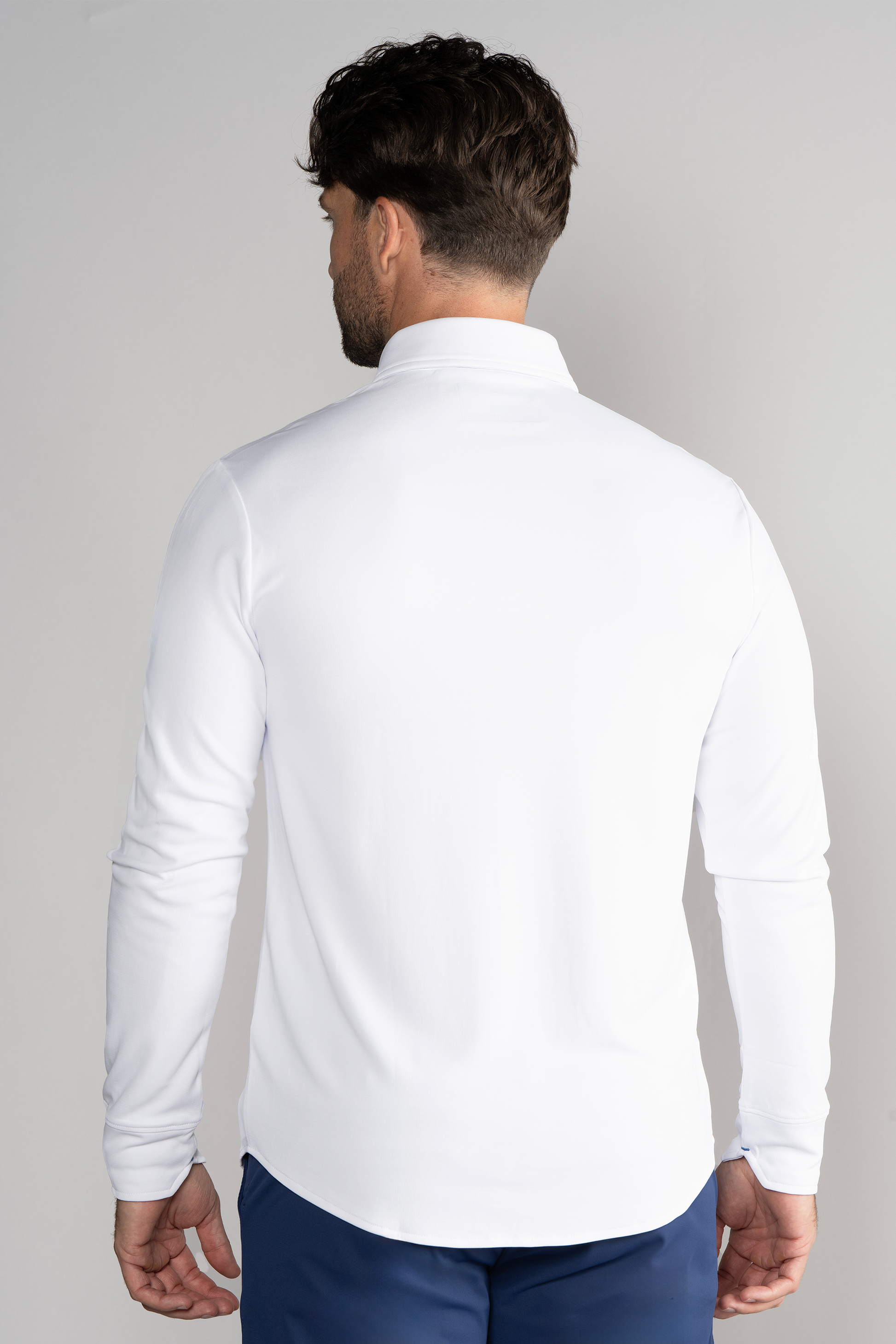 white long sleeve polo dress shirt Crest 2.0 White Polo Long Sleeve Soft and Versatile Fit