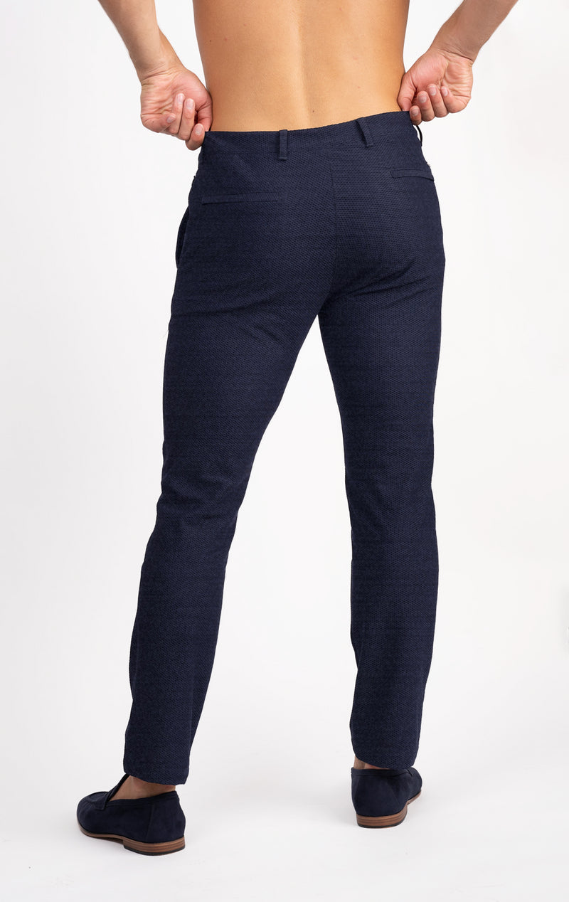 L+L Melange Trouser, Navy - Casual Pants
