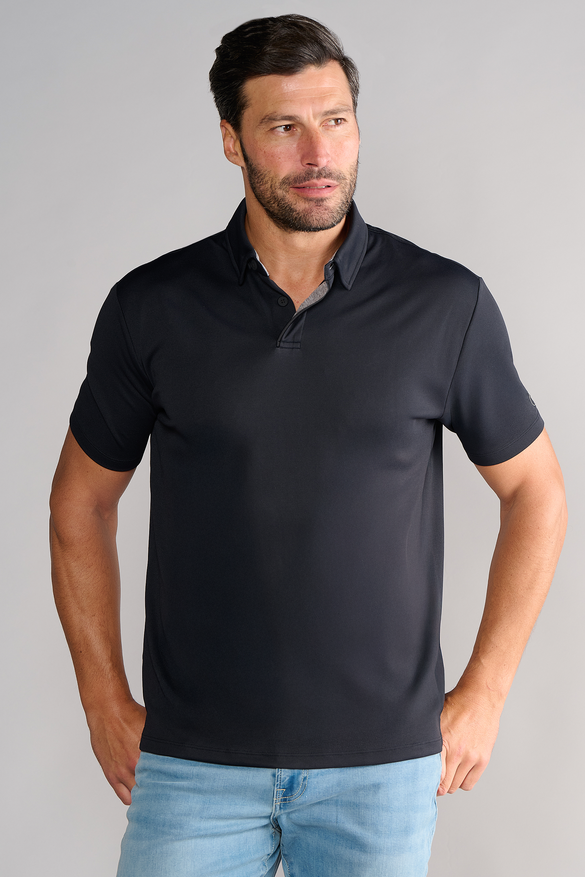 Short Sleeve Polo Solid // Black
