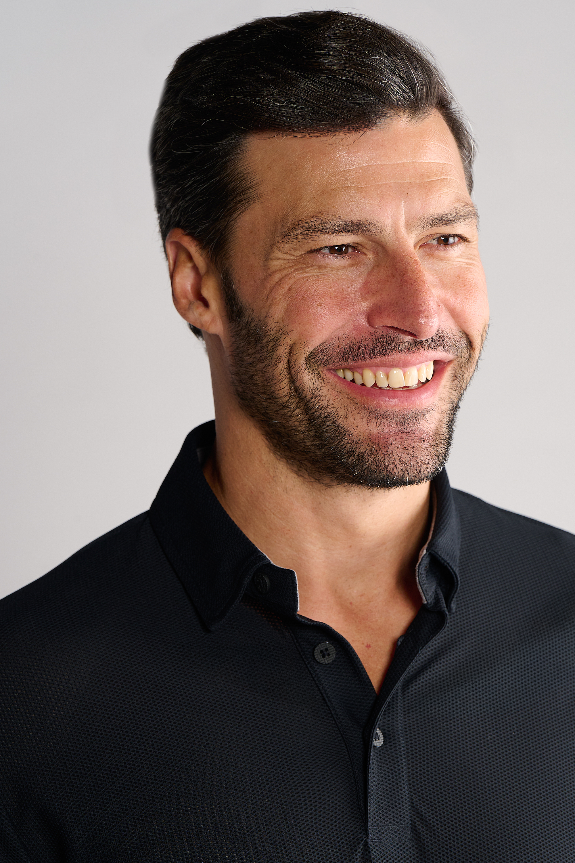 AIR 3 Button Polo Solid // Black