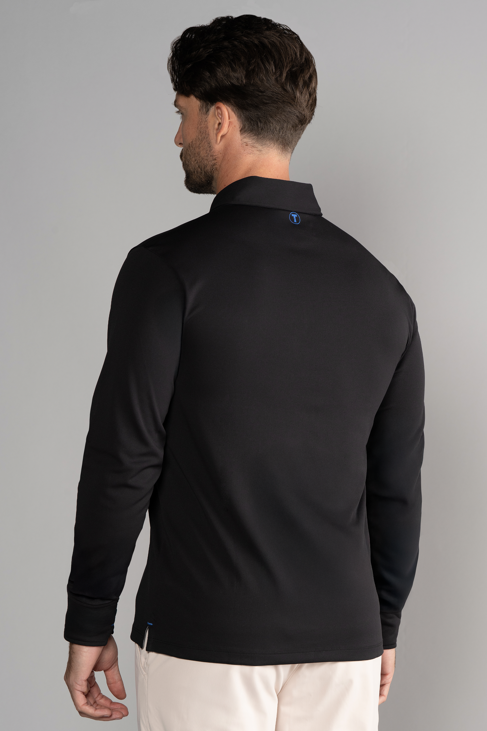 Long Sleeve Polo Solid // Black
