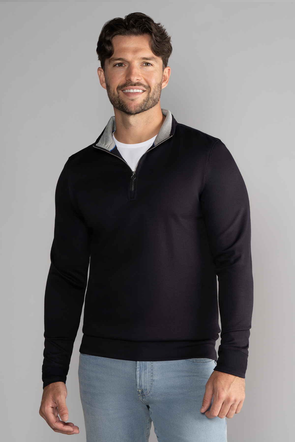 Twillory Men's Performance Quarter Zip - Black - Machine-Washable, Stretch