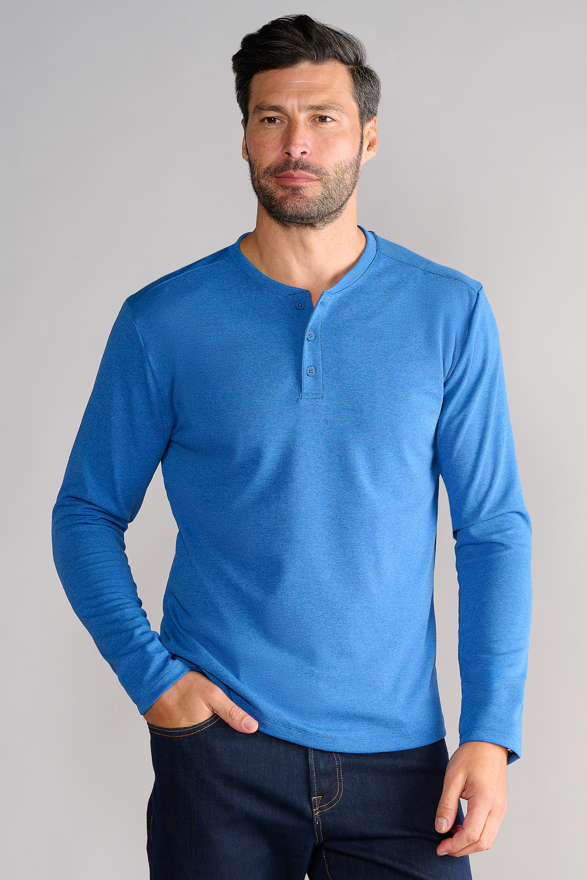 Chemise Henley anti-transpiration Dusty Clay Neat pour homme Chemise Henley anti-transpiration Dusty Clay Neat pour homme