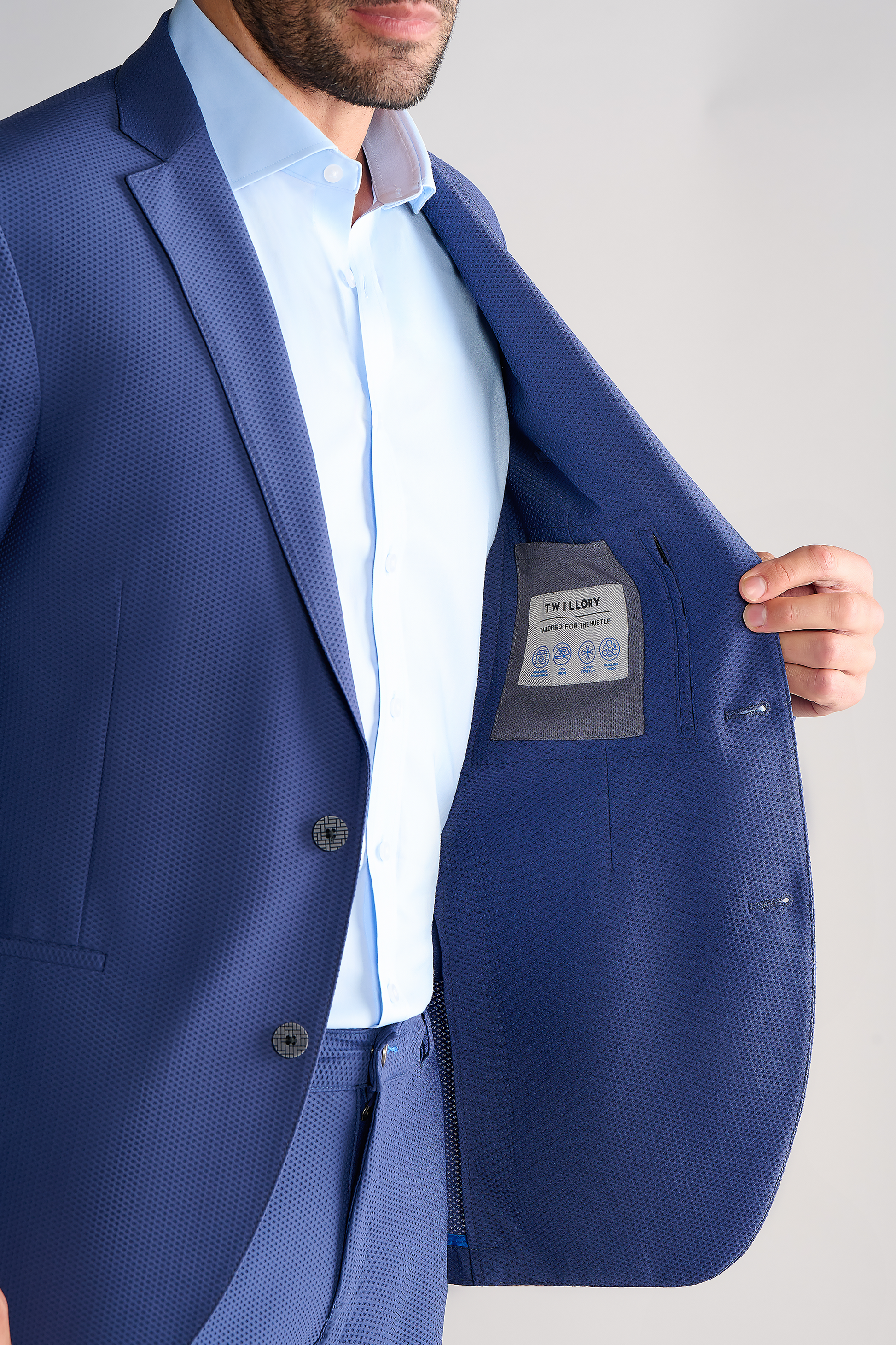Men's Blue Air Blazer (Breathable Summer Suit Jacket) Short / 36