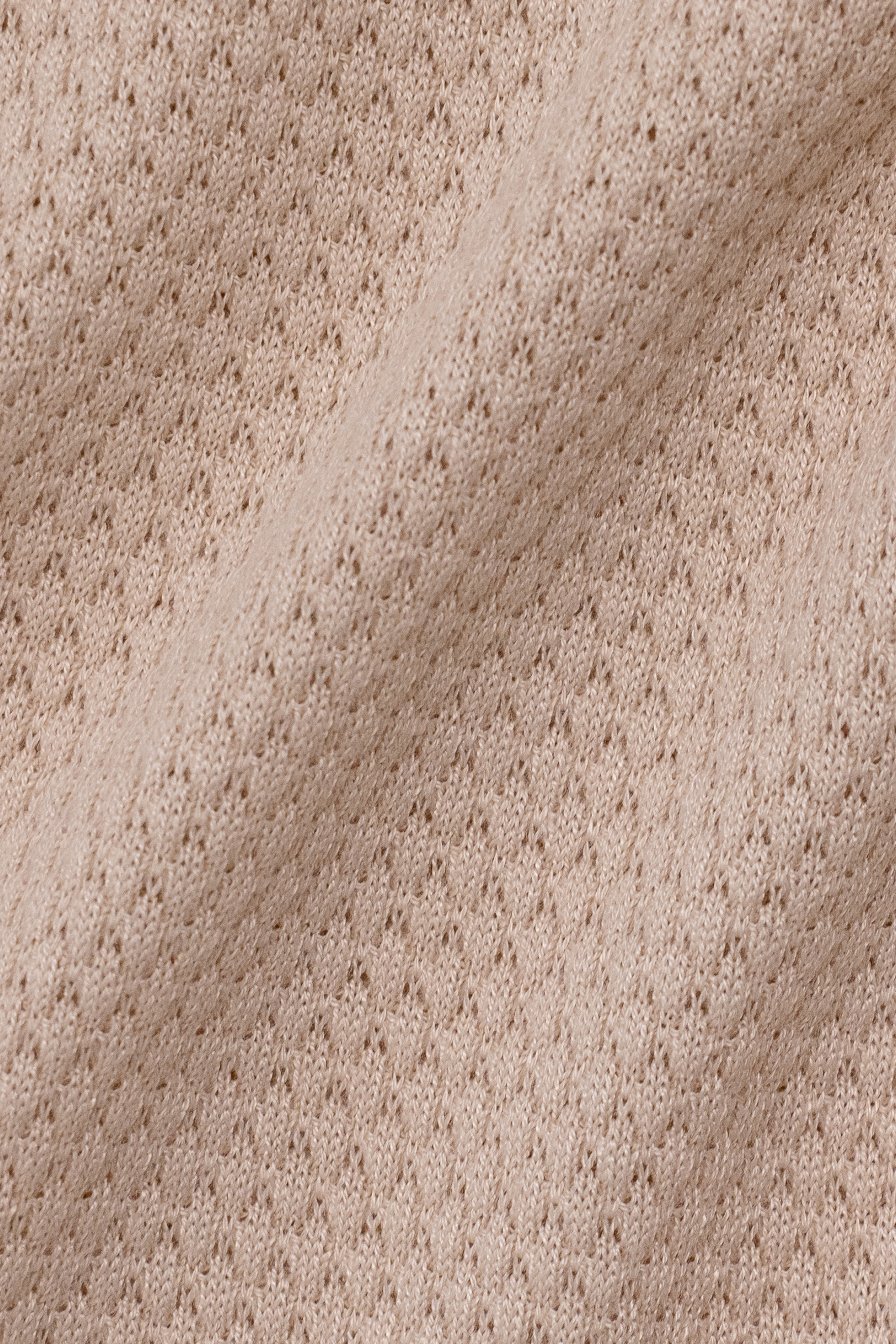 Short Sleeve Sweater Polo Solid // Bone