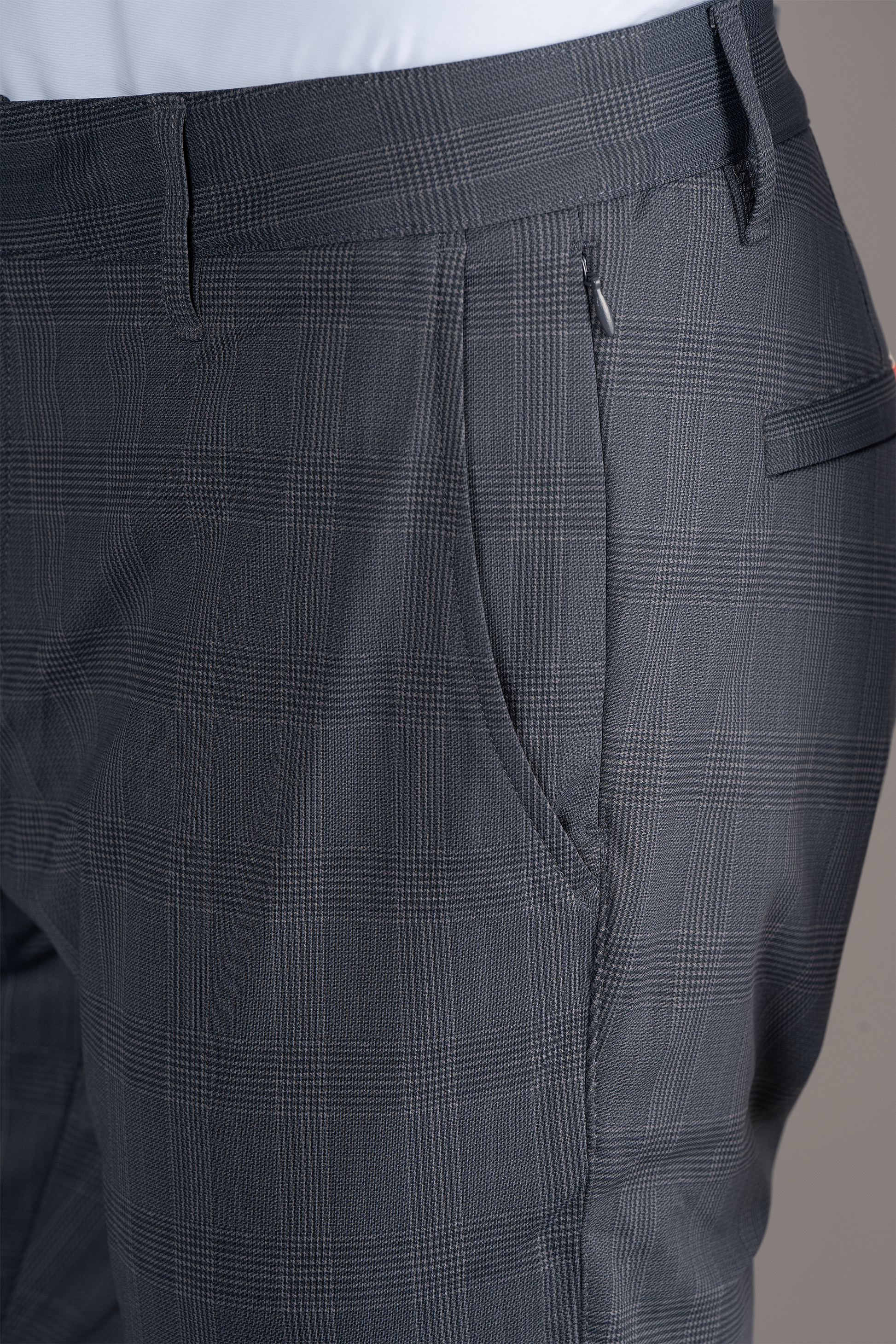 grey pull on dress pants Pull On Dress Pants- Dk Grey Plaid M