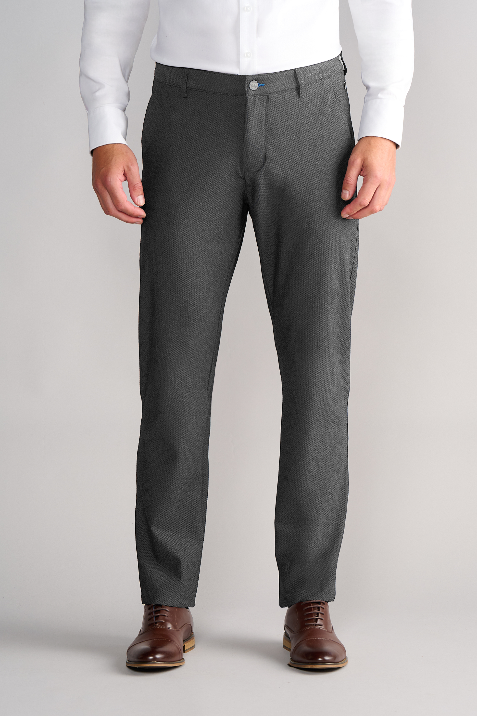 Men's Breathable Charcoal Melange Pants (Lightweight Dress Pants) Tailored / W-34 / L-32 Men's Breathable Charcoal Melange Pants (Lightweight Dress Pants) Tailored / W-34 / L-32