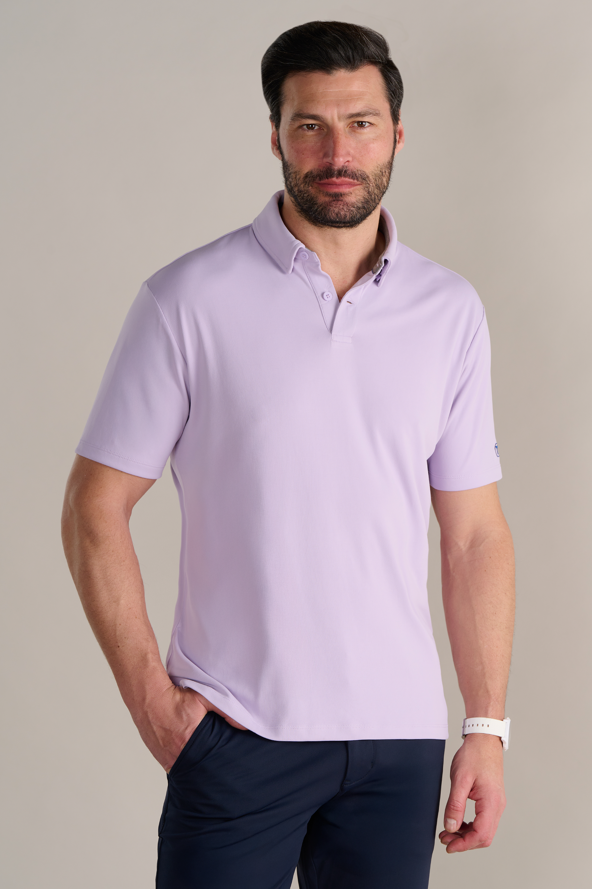 Short Sleeve Polo Solid // Lilac