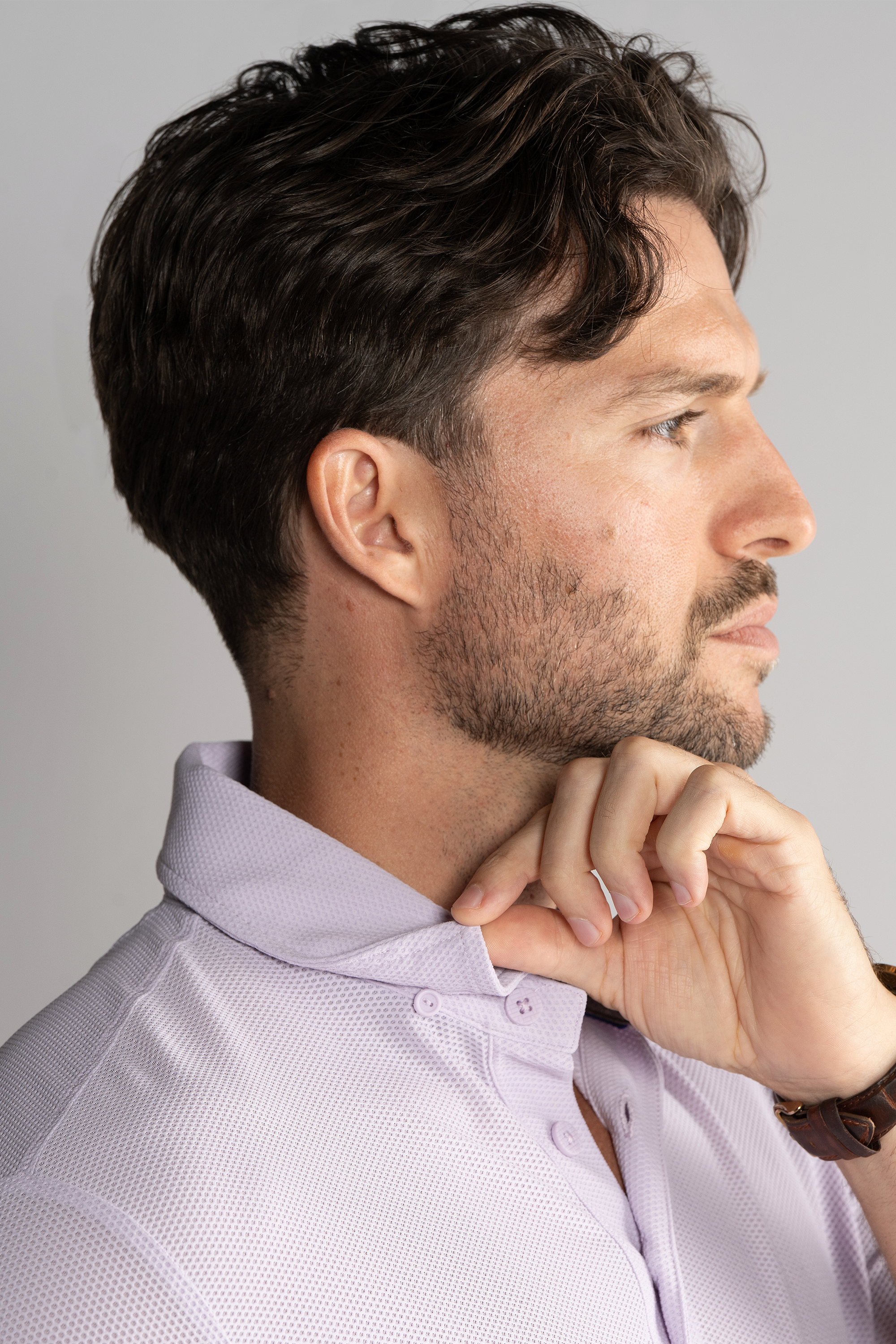 AIR 3 Button Polo Solid // Lilac