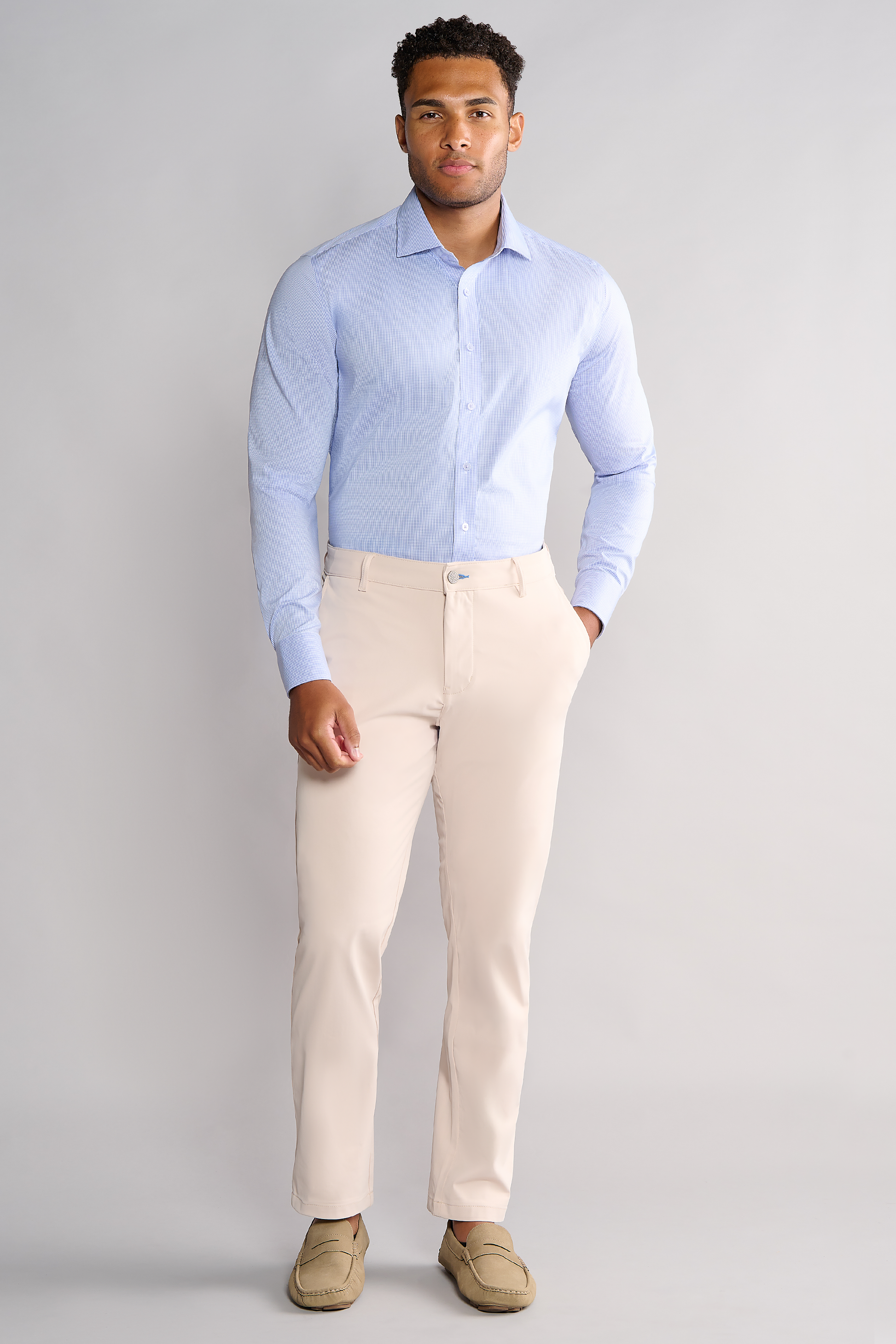 blue houndstooth dress shirt Comfort Stretch Non-Iron Houndstooth Dress Shirt