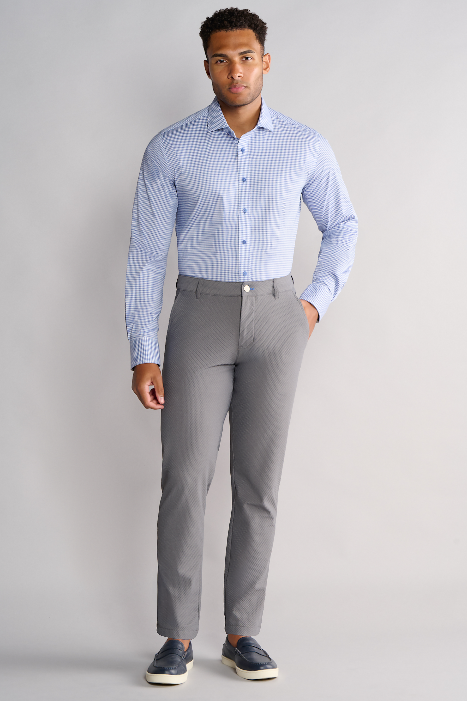 Men's Black & White Houndstooth Grid Dress Shirt: Performance Stretch | Twillory Men's Black & White Houndstooth Grid Dress Shirt: Performance Stretch | Twillory