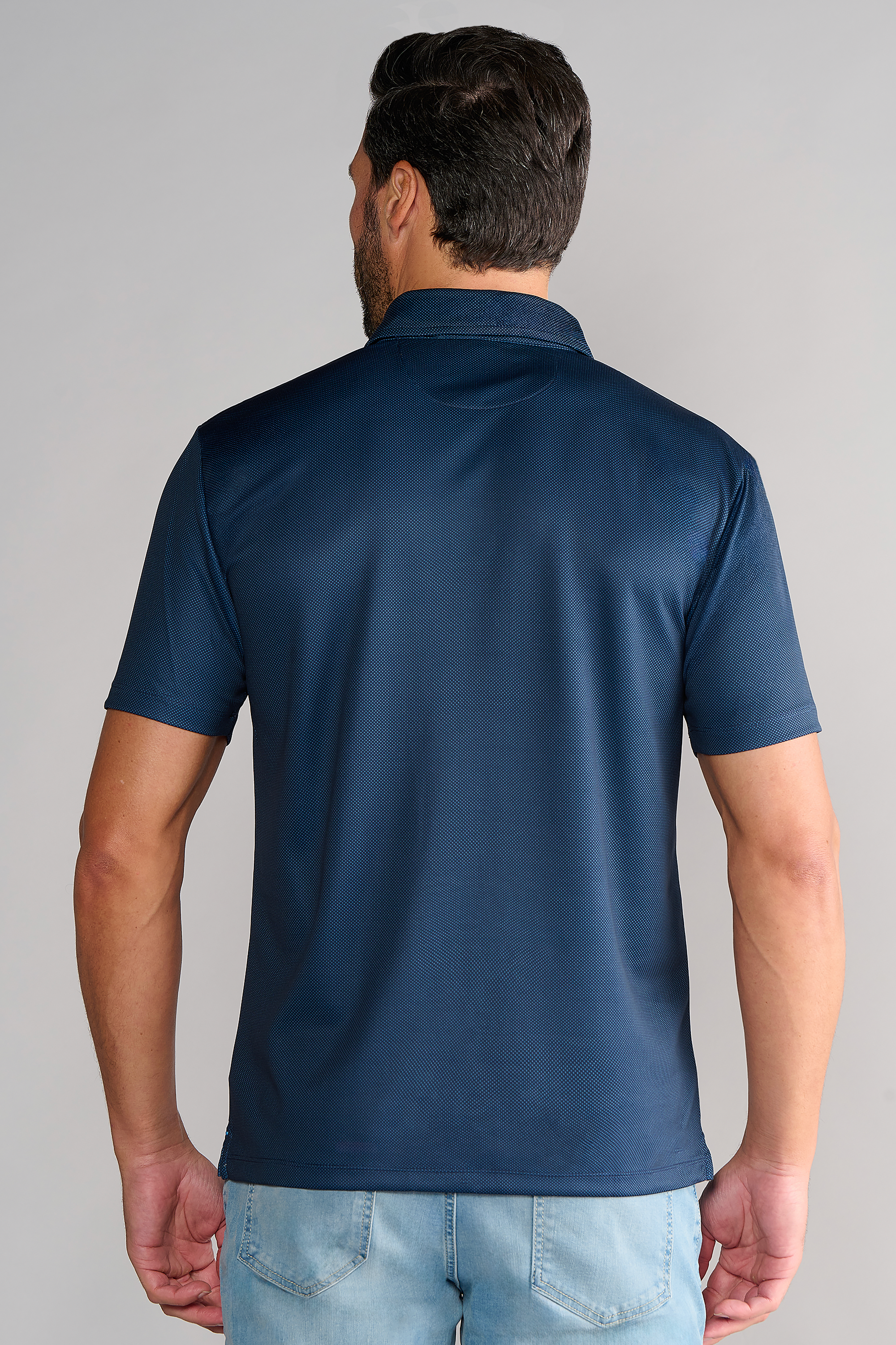Short Sleeve Polo Dot // Navy