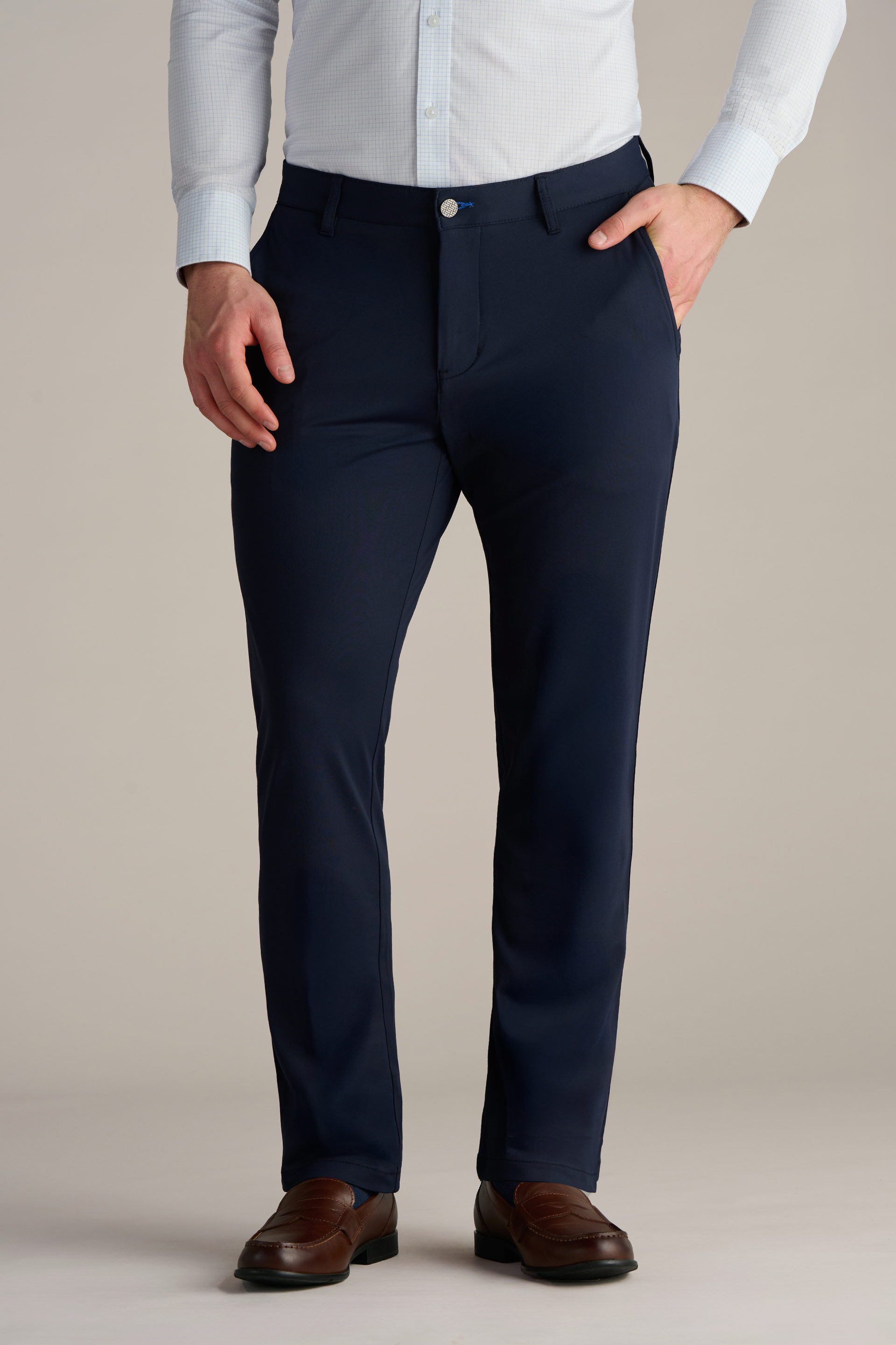 Men's Navy Performance Dress Pants (Tailored Navy Blue Slacks