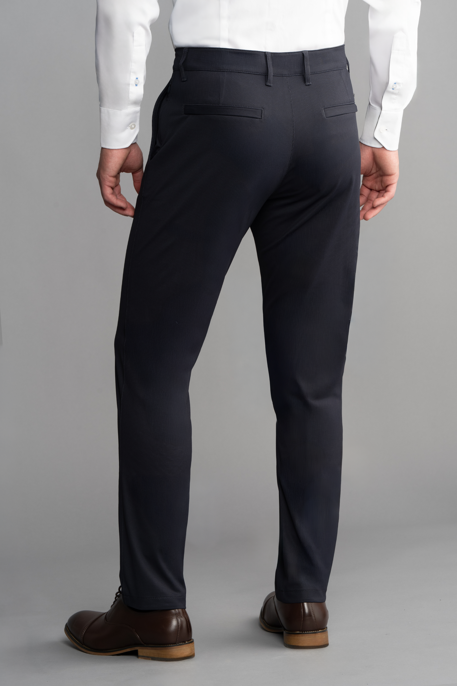 Men's Performance Pants Pin Stripe Tailored - Navy - Non Iron - Comfortable 4 Way Stretch - W-33 L-32 Men's Performance Pants Pin Stripe Tailored - Navy - Non Iron - Comfortable 4 Way Stretch - W-33 L-32