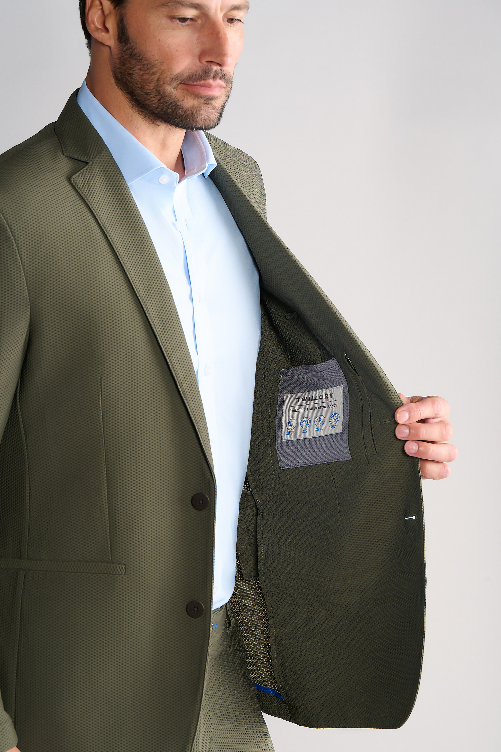 Men's Performance Olive Green Blazer (4-Way Stretch/Wrinkle Free Sport Coat) | Twillory Men's Performance Olive Green Blazer (4-Way Stretch/Wrinkle Free Sport Coat) | Twillory
