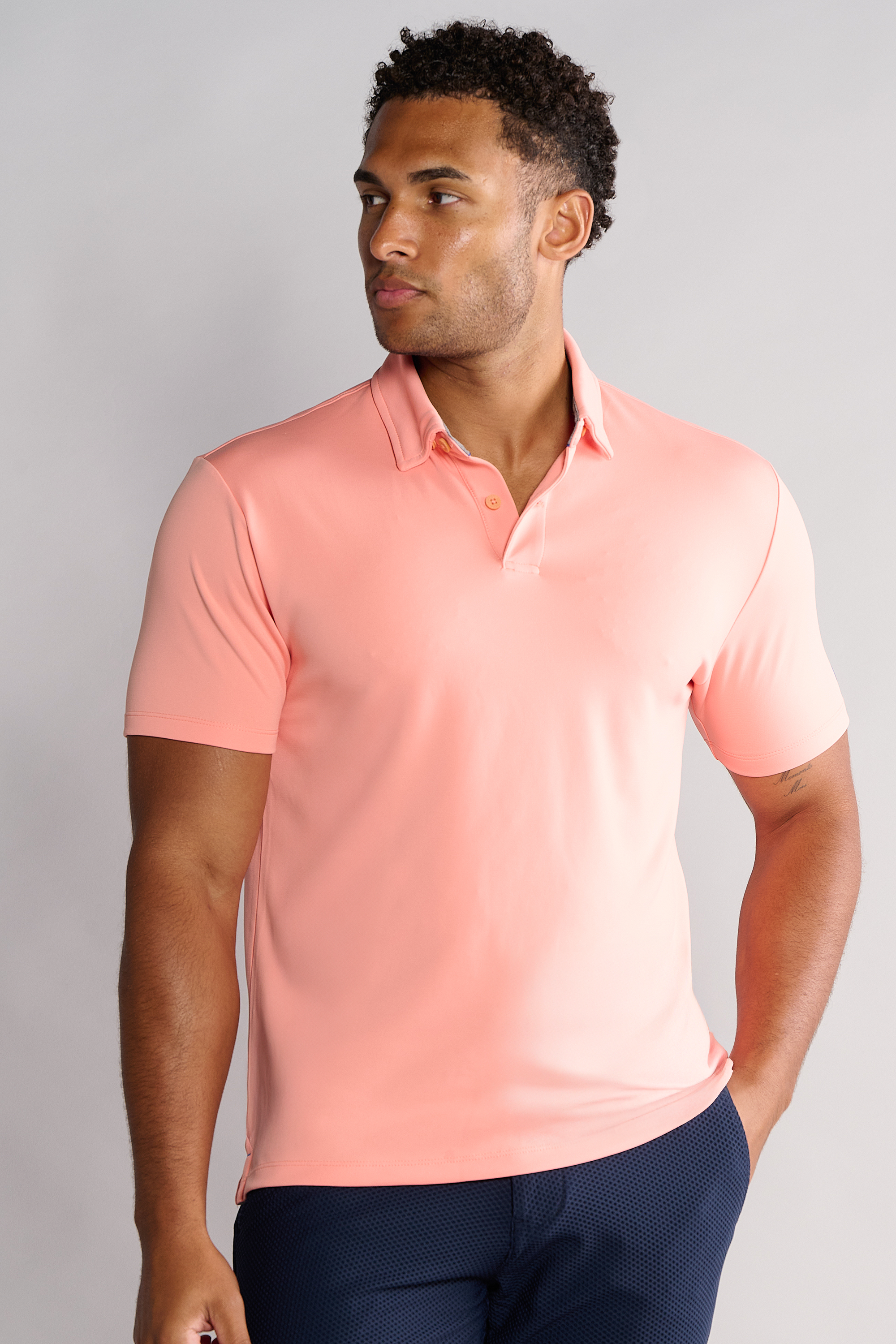 Short Sleeve Polo Solid // Peach