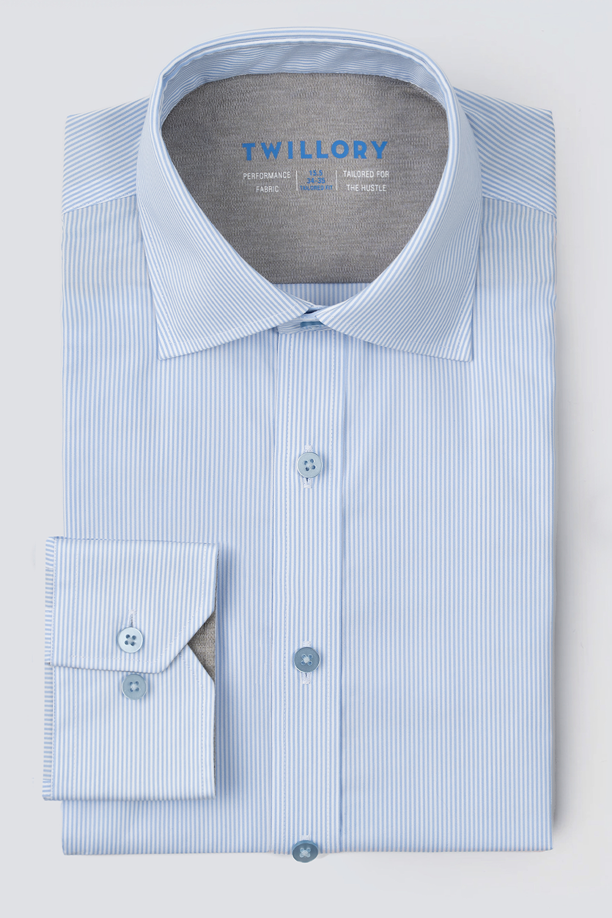 Men's Stripe Pin Dress Shirt - Superior Comfort & Fit - Non-Iron - Tailored Fit - Blue