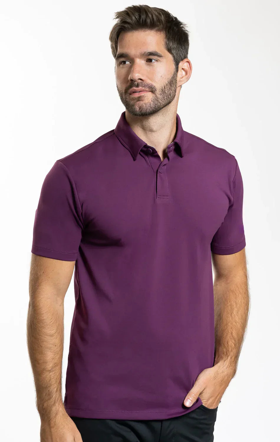 Short Sleeve Polo Solid // Plum