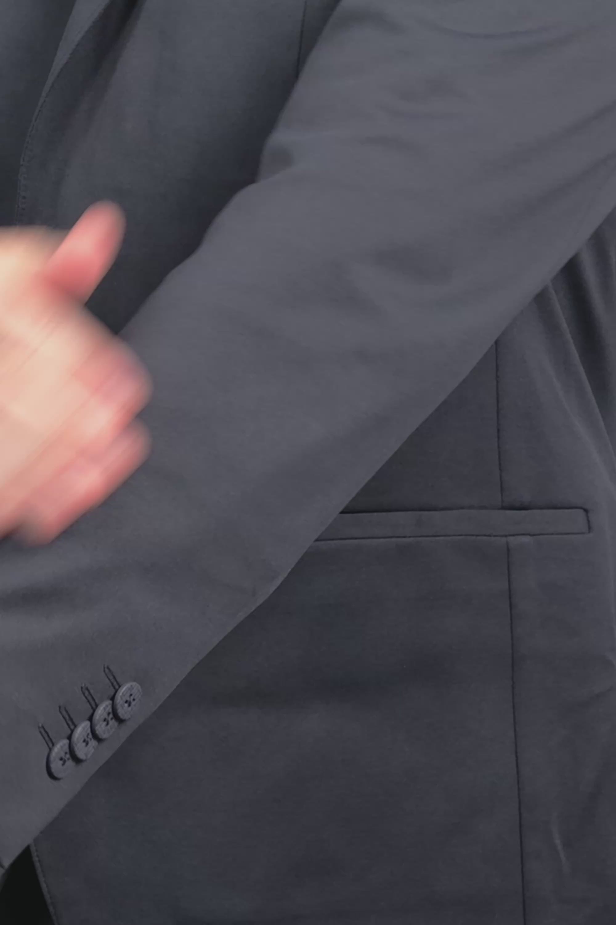 Load video: Circular Knit Blazer // Black