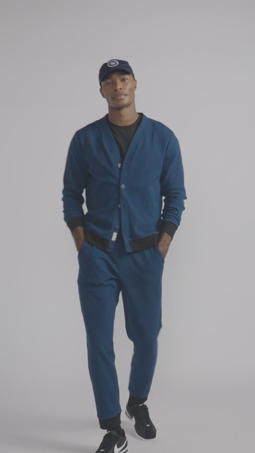 Load video: Waffle-Knit Cardigan | Ocean