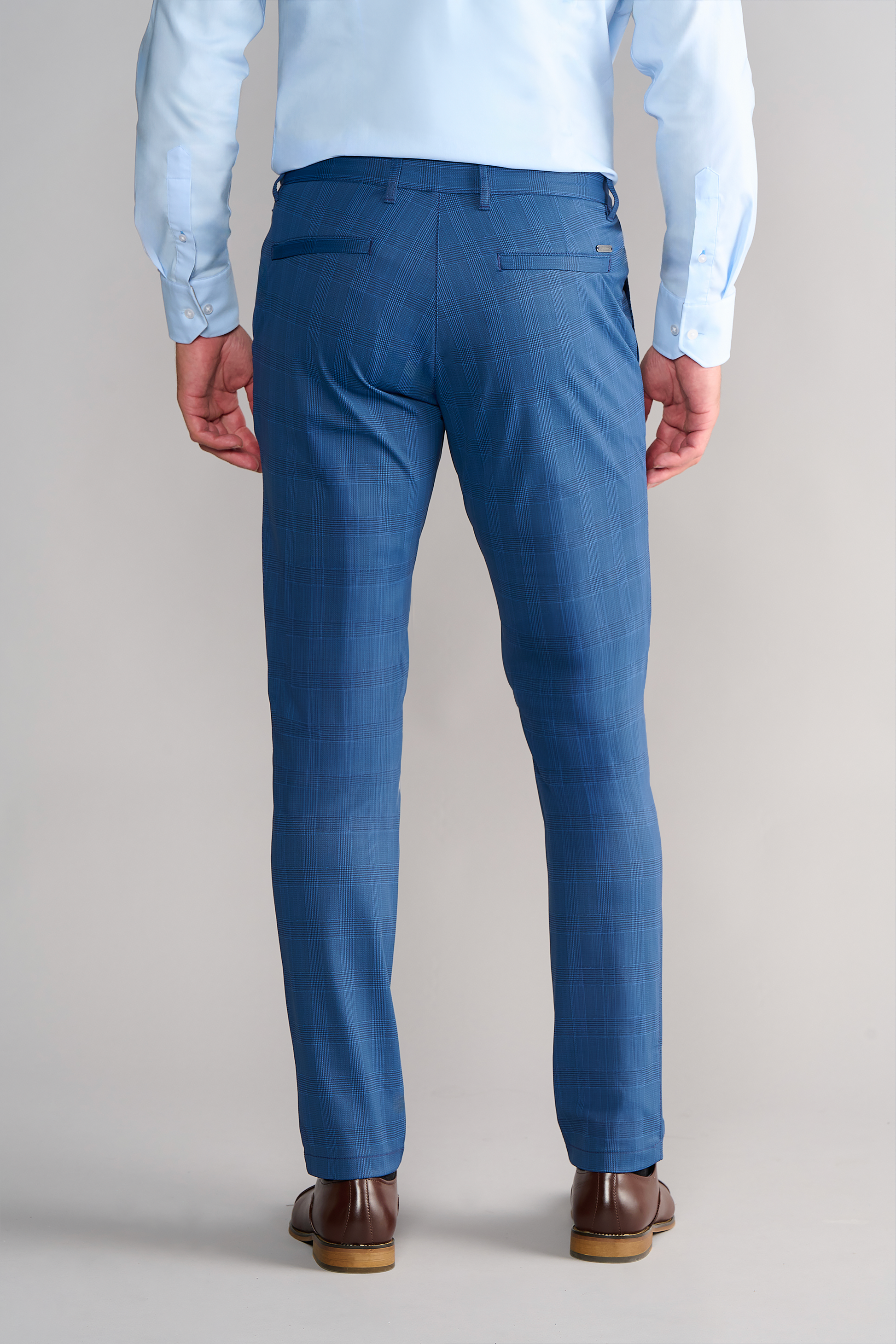 Men's Navy Check Dress Pants: Performance Stretch | Twillory Men's Navy Check Dress Pants: Performance Stretch | Twillory