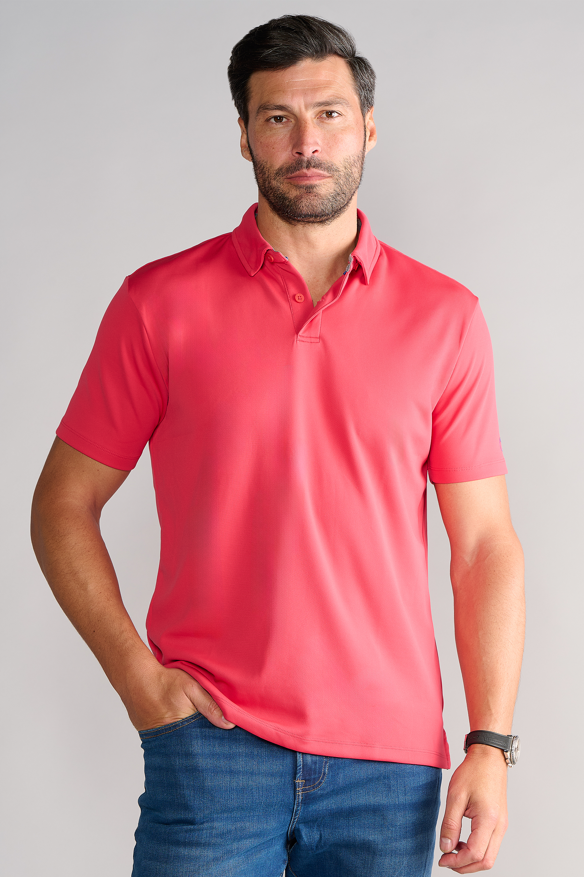 Short Sleeve Polo Solid // Red