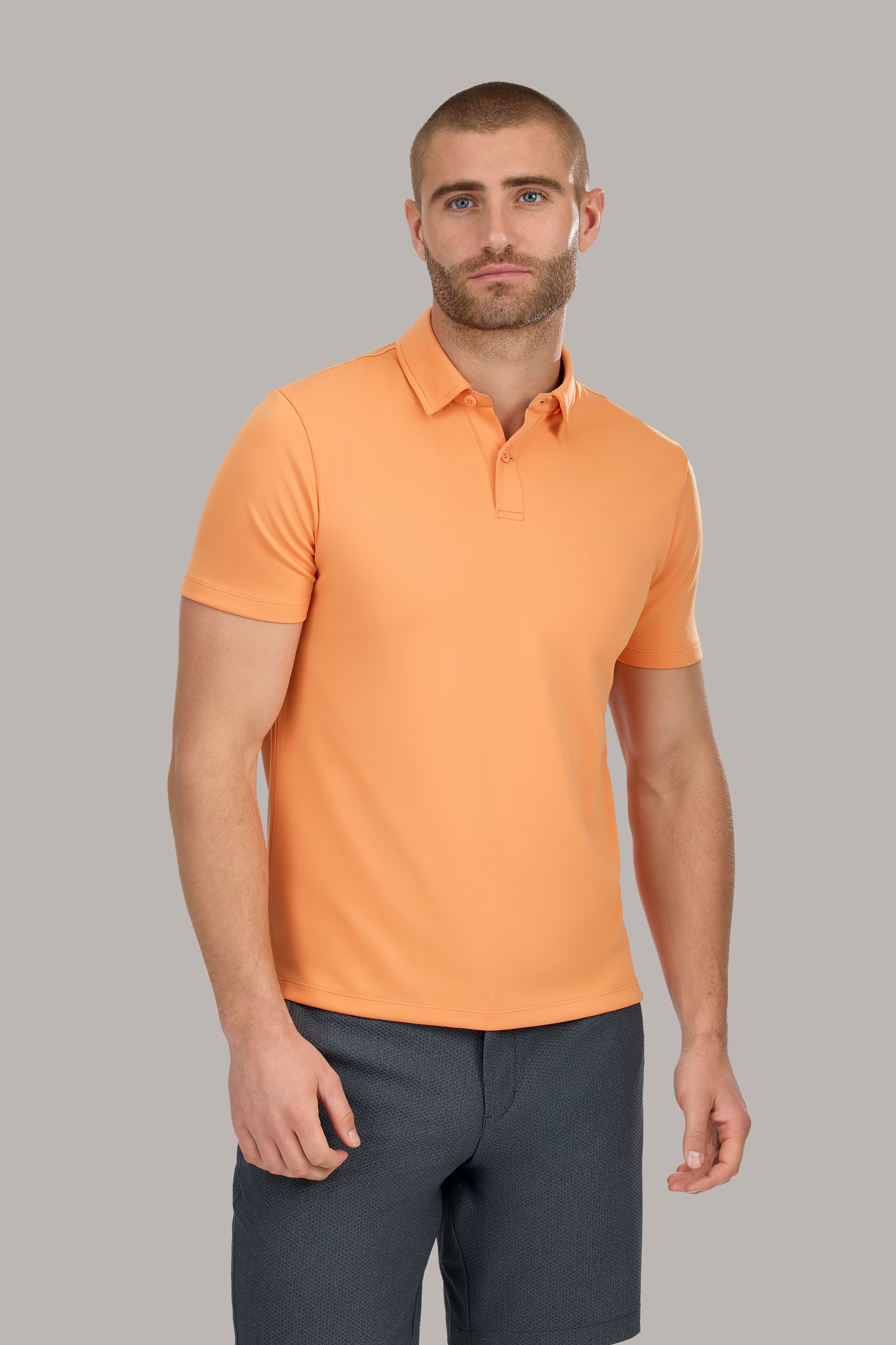 Short Sleeve Polo Solid // Tangerine