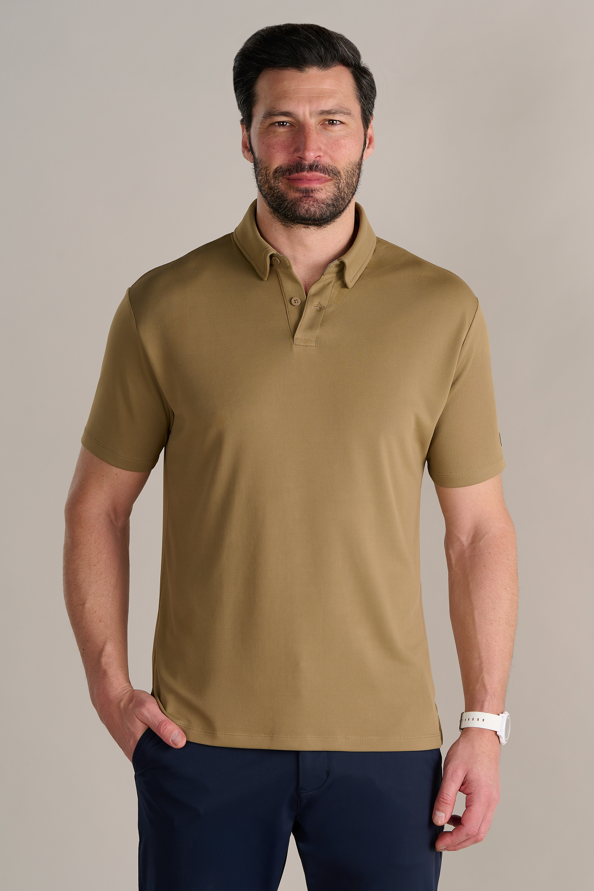 Short Sleeve Polo Solid // Tobacco